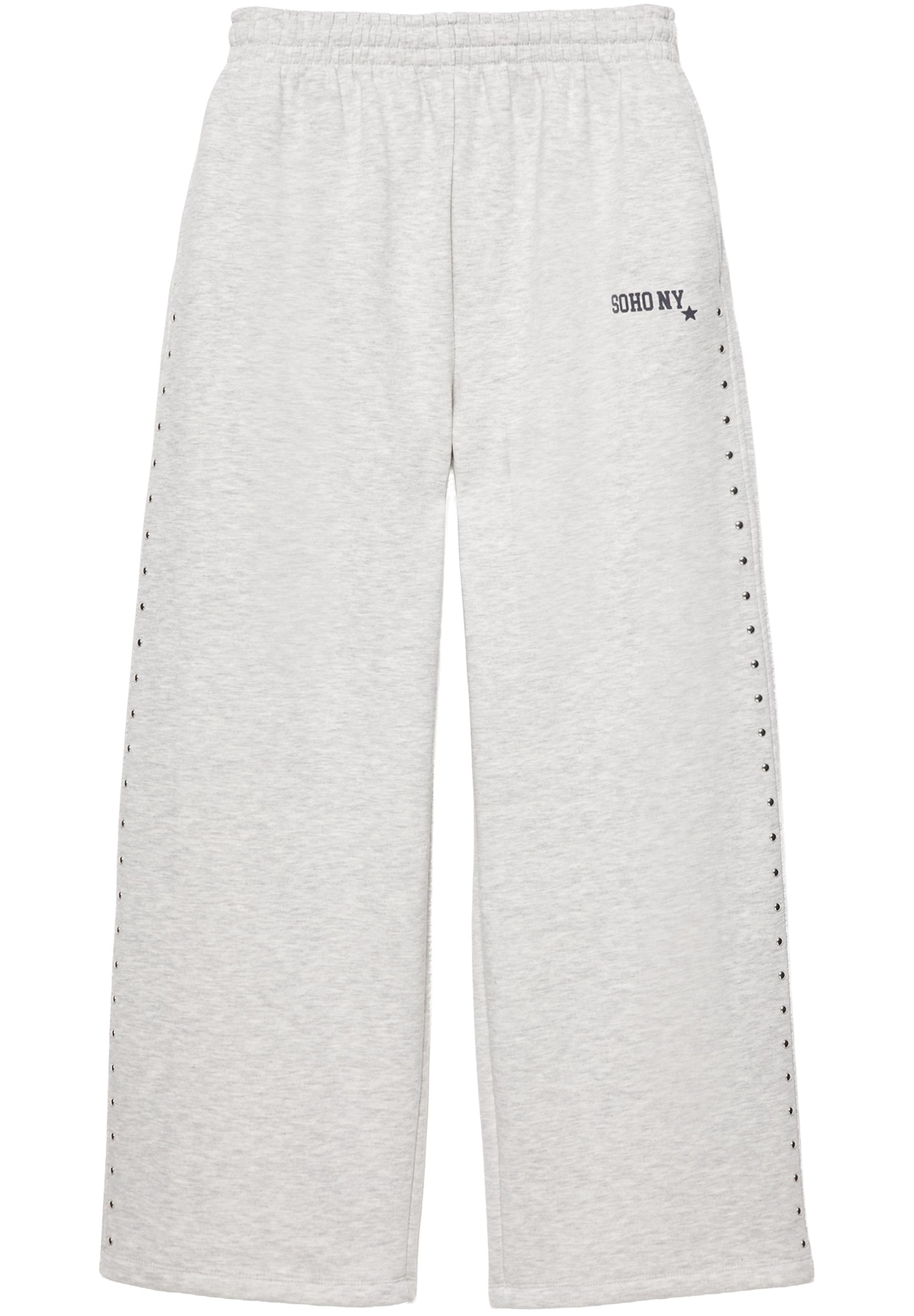 Studded joggers — Grey marl