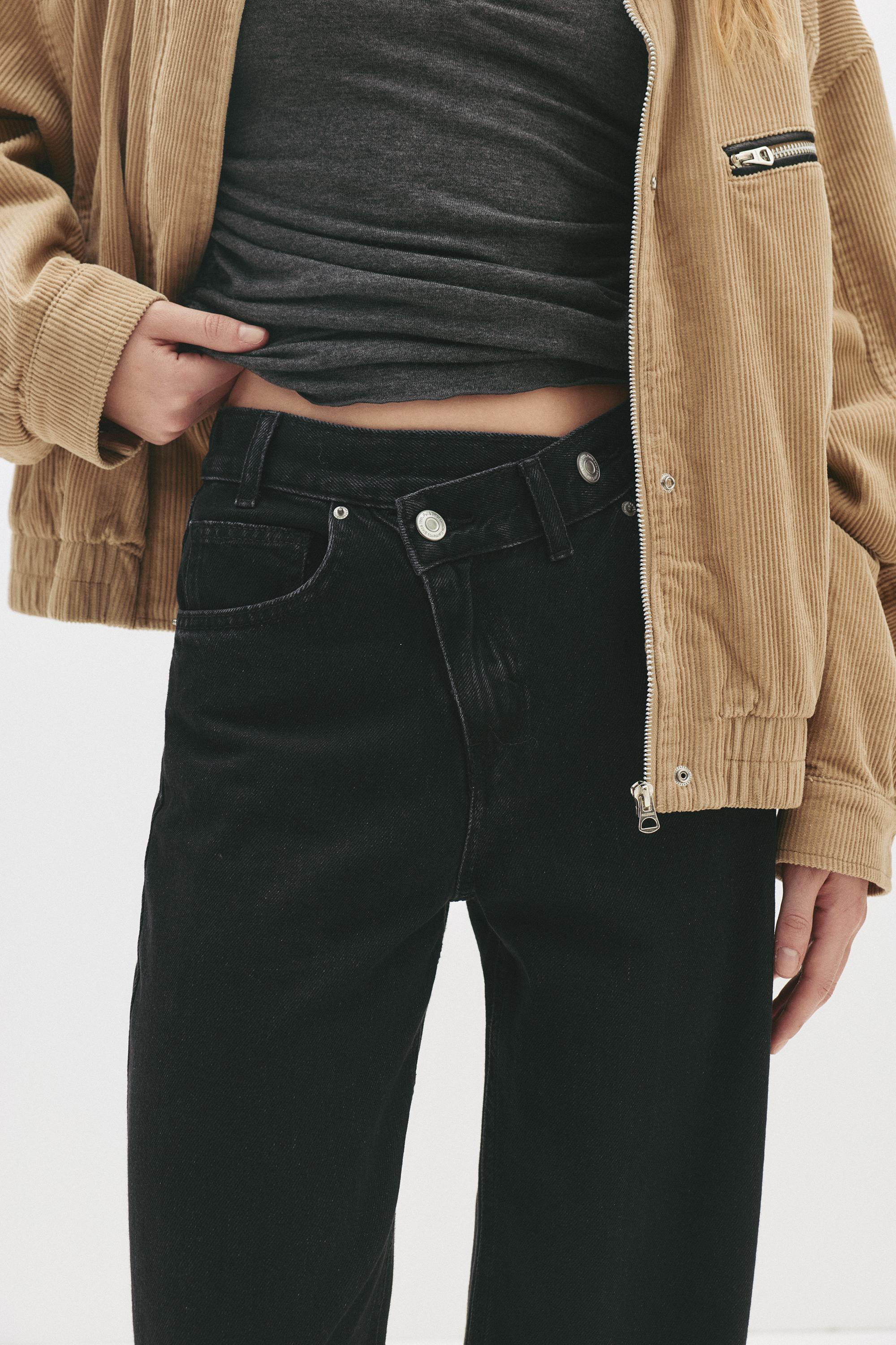 Çapraz kemerli geniş paça jean - Görsel 21