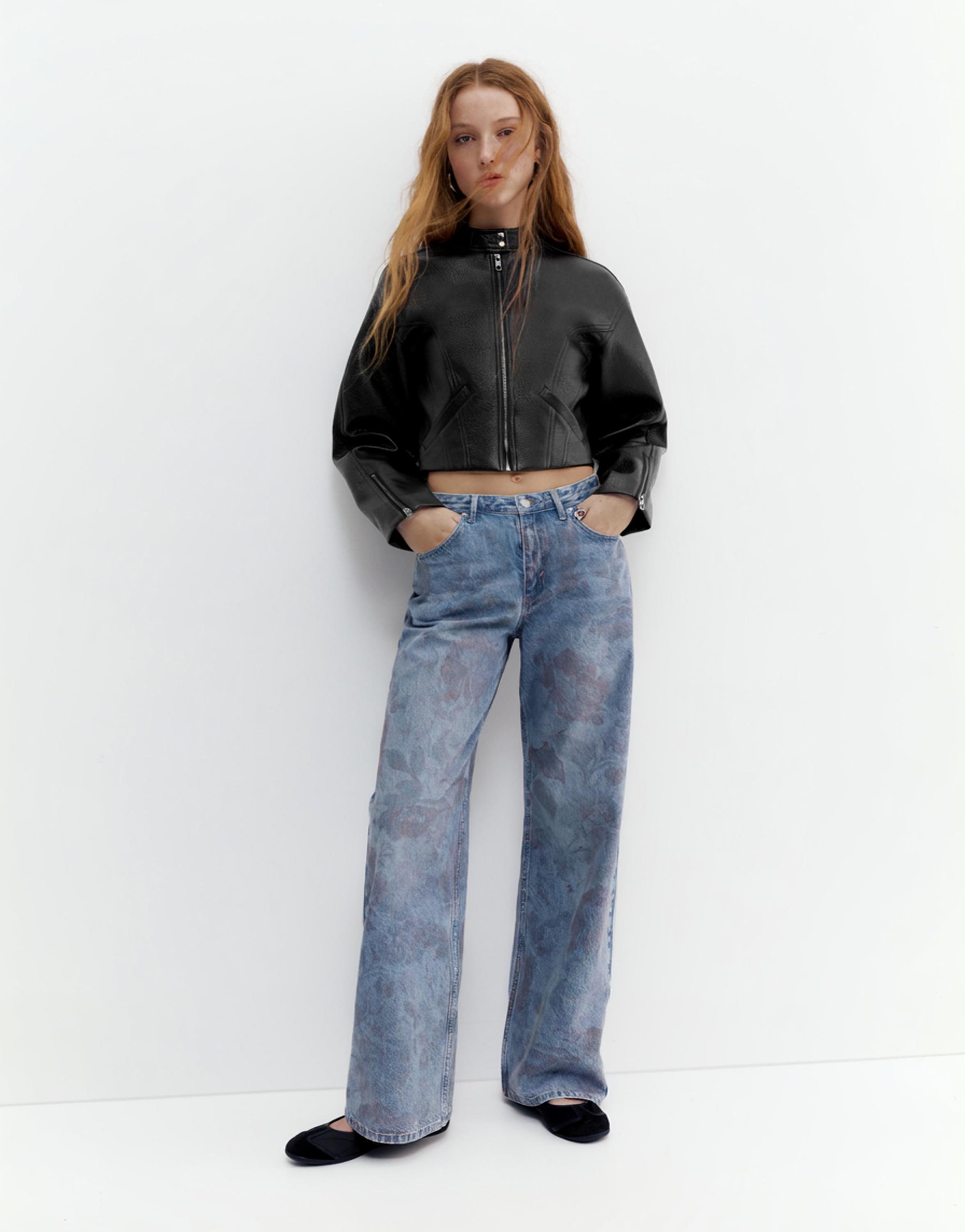 Suni deri biker ceket - Görsel 15