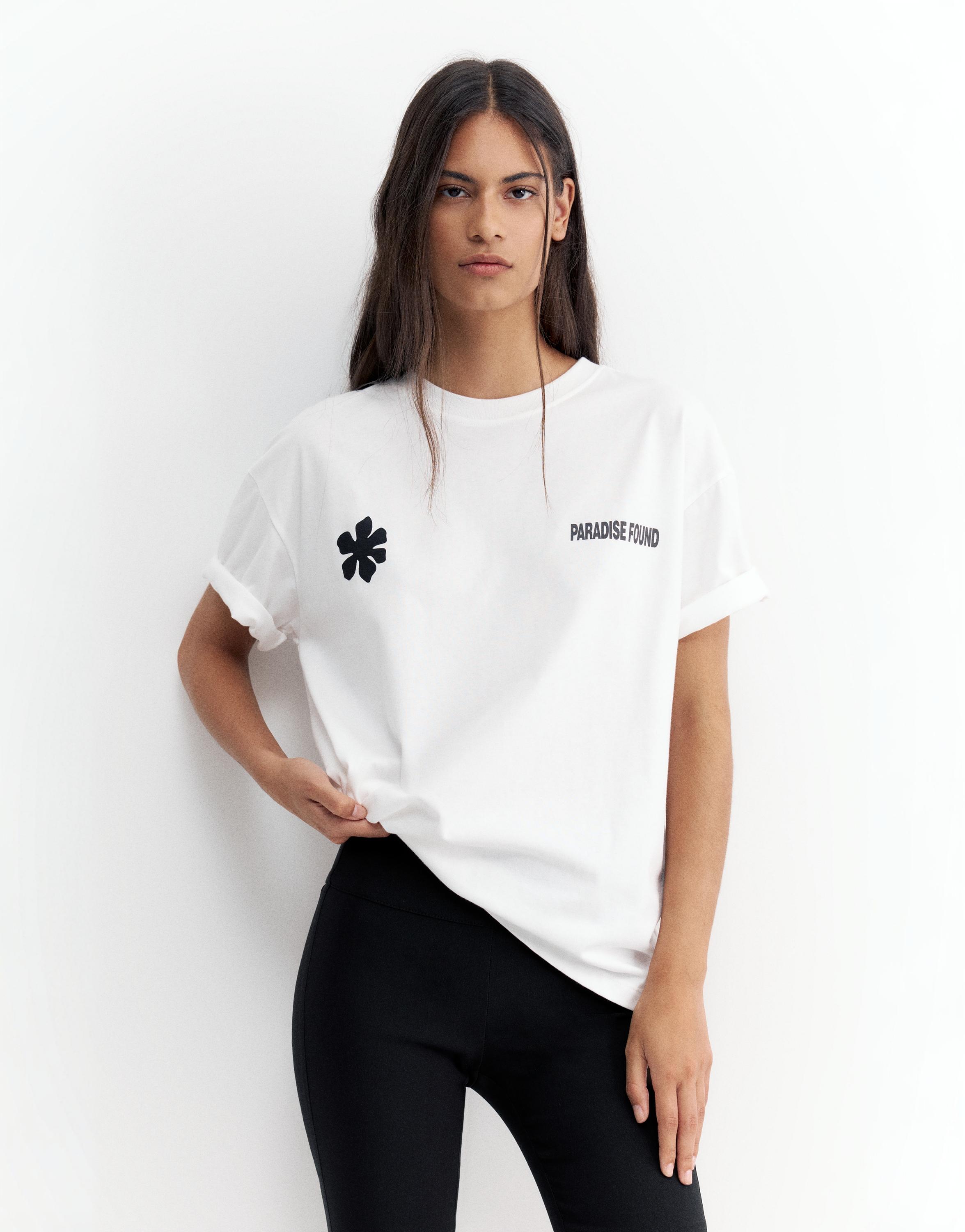 Oversize floral graphic T-shirt — Ice