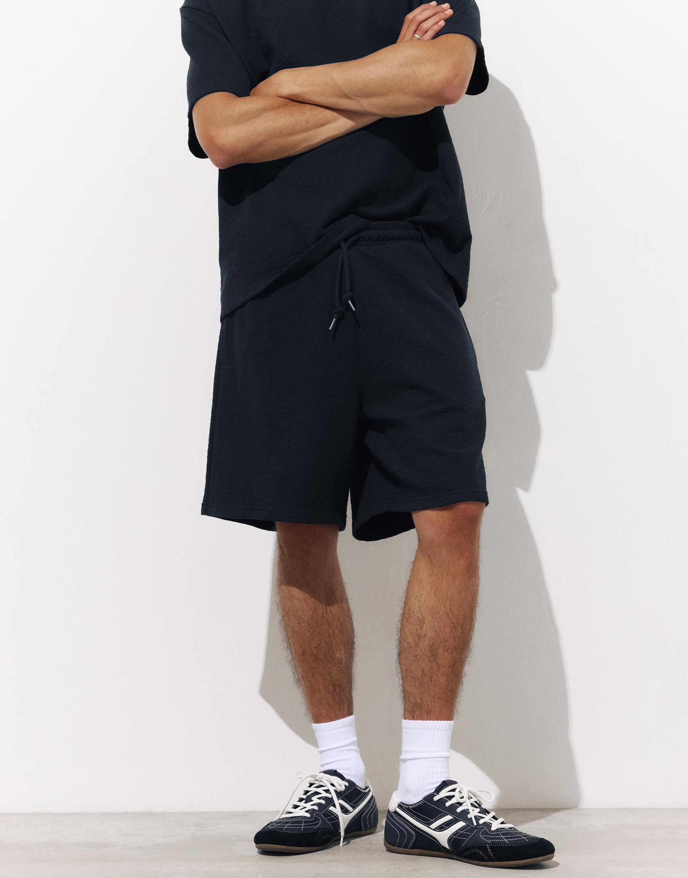 Kumaş dokulu jogger bermuda - Görsel 13