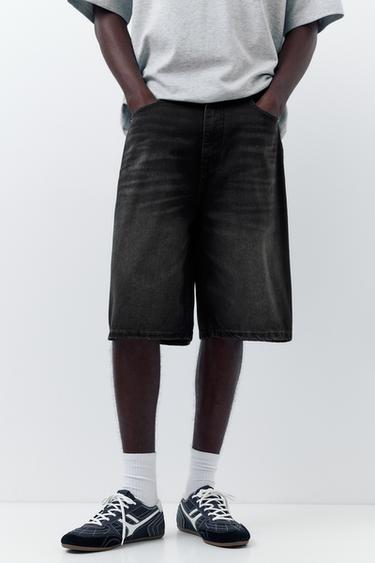 Skater denim Bermuda shorts — Faded black 4