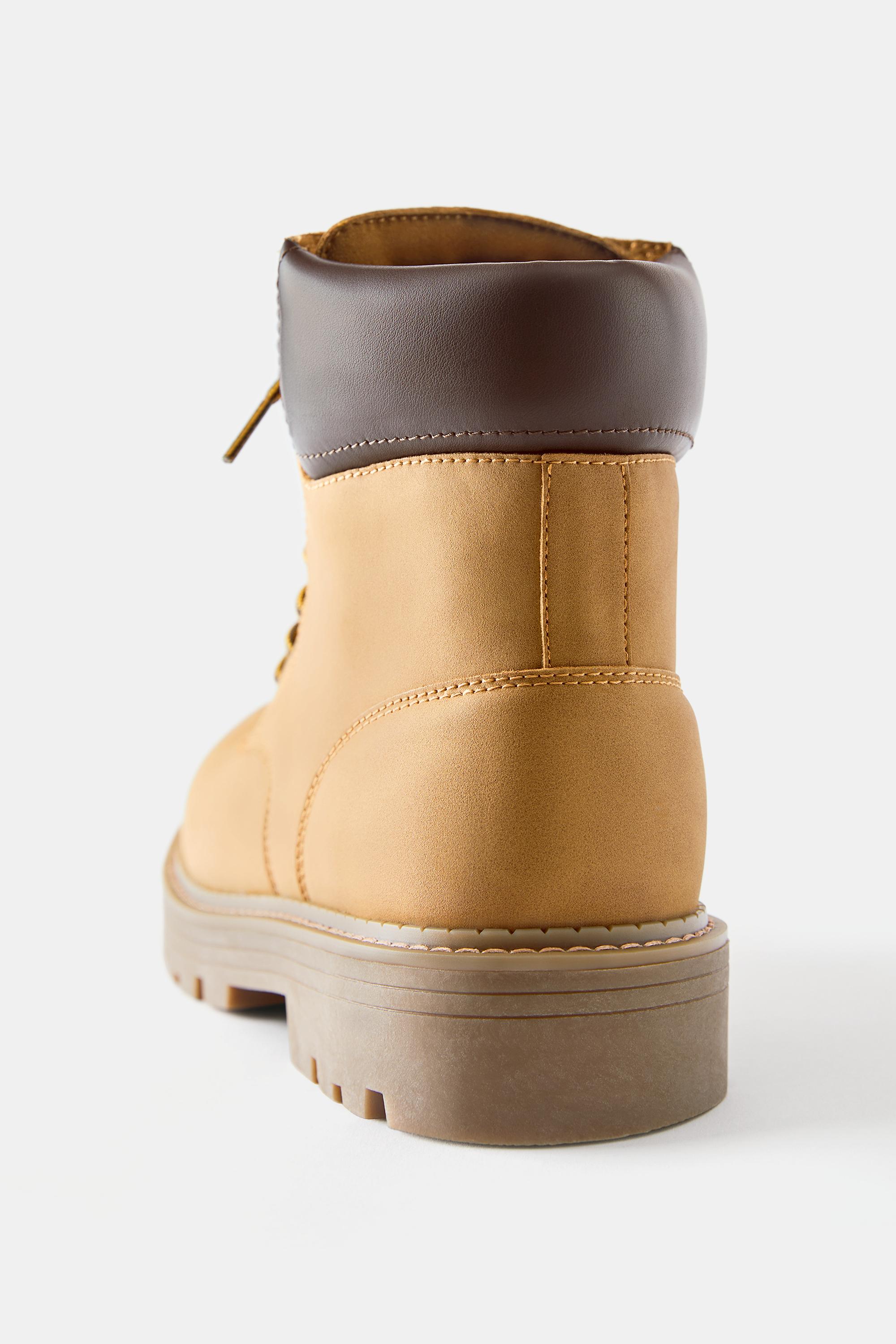 Lace-up boots with detail — Mustard