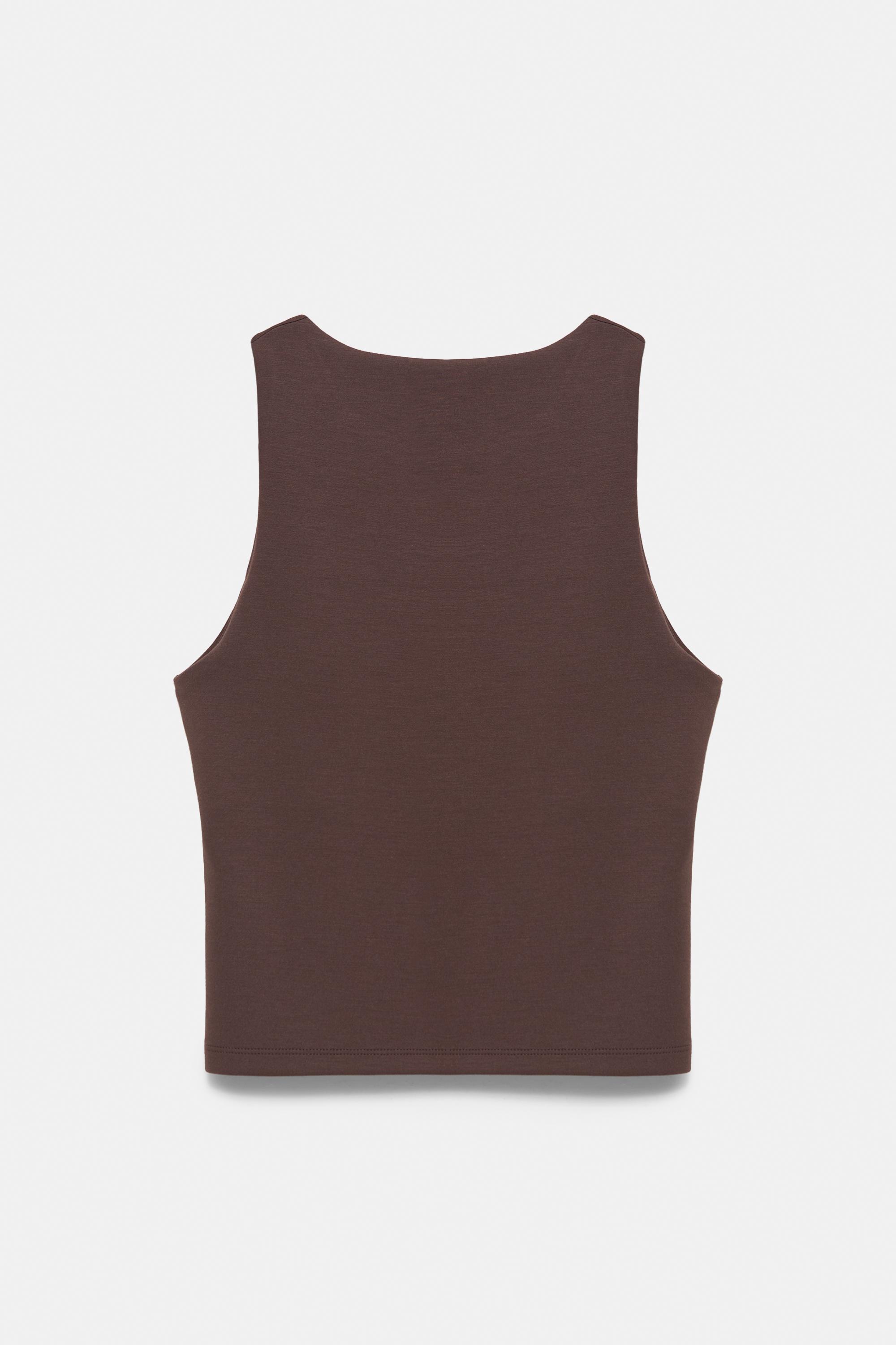 Soft-touch tank top — Brown