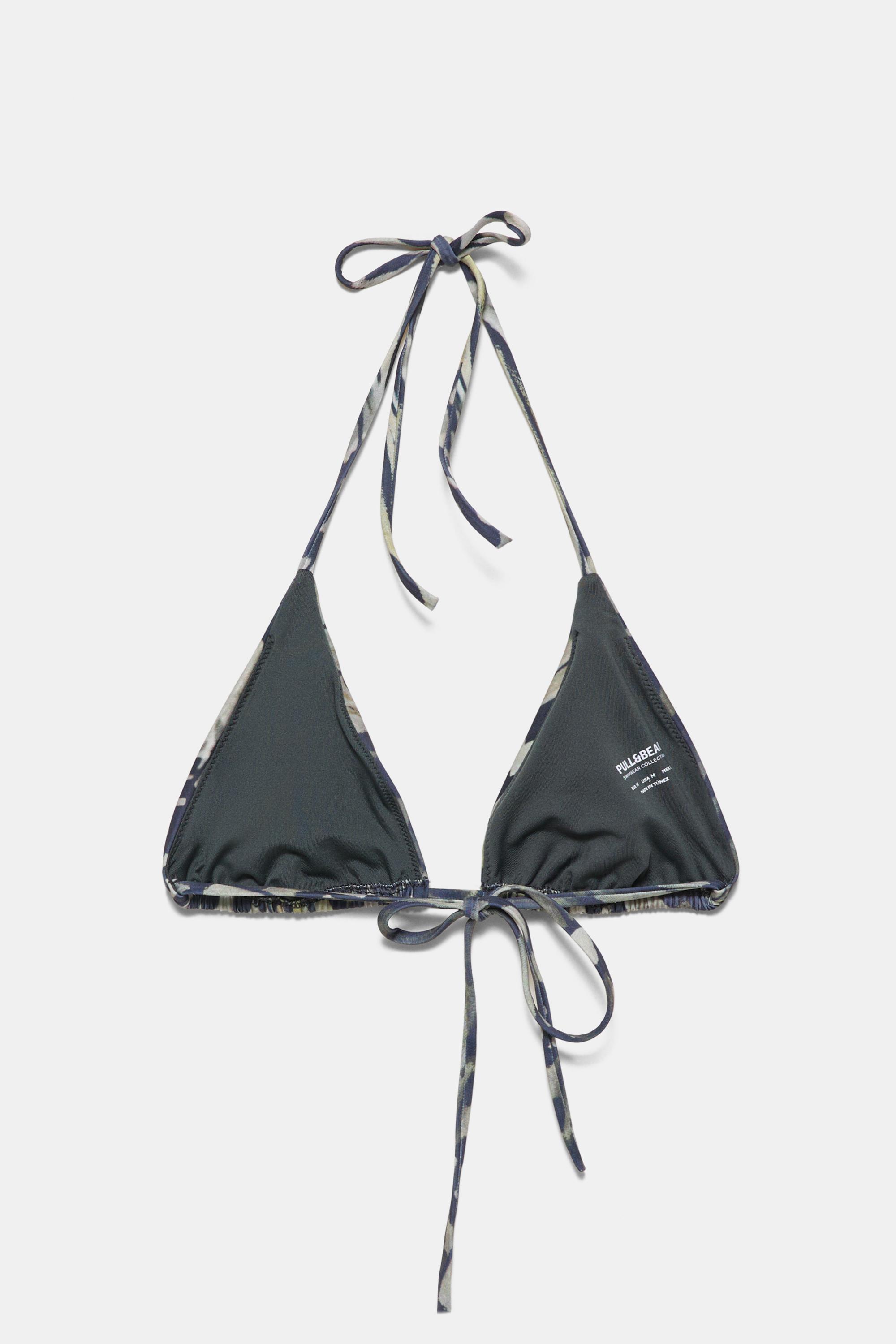 Butterfly triangle bikini top — Green