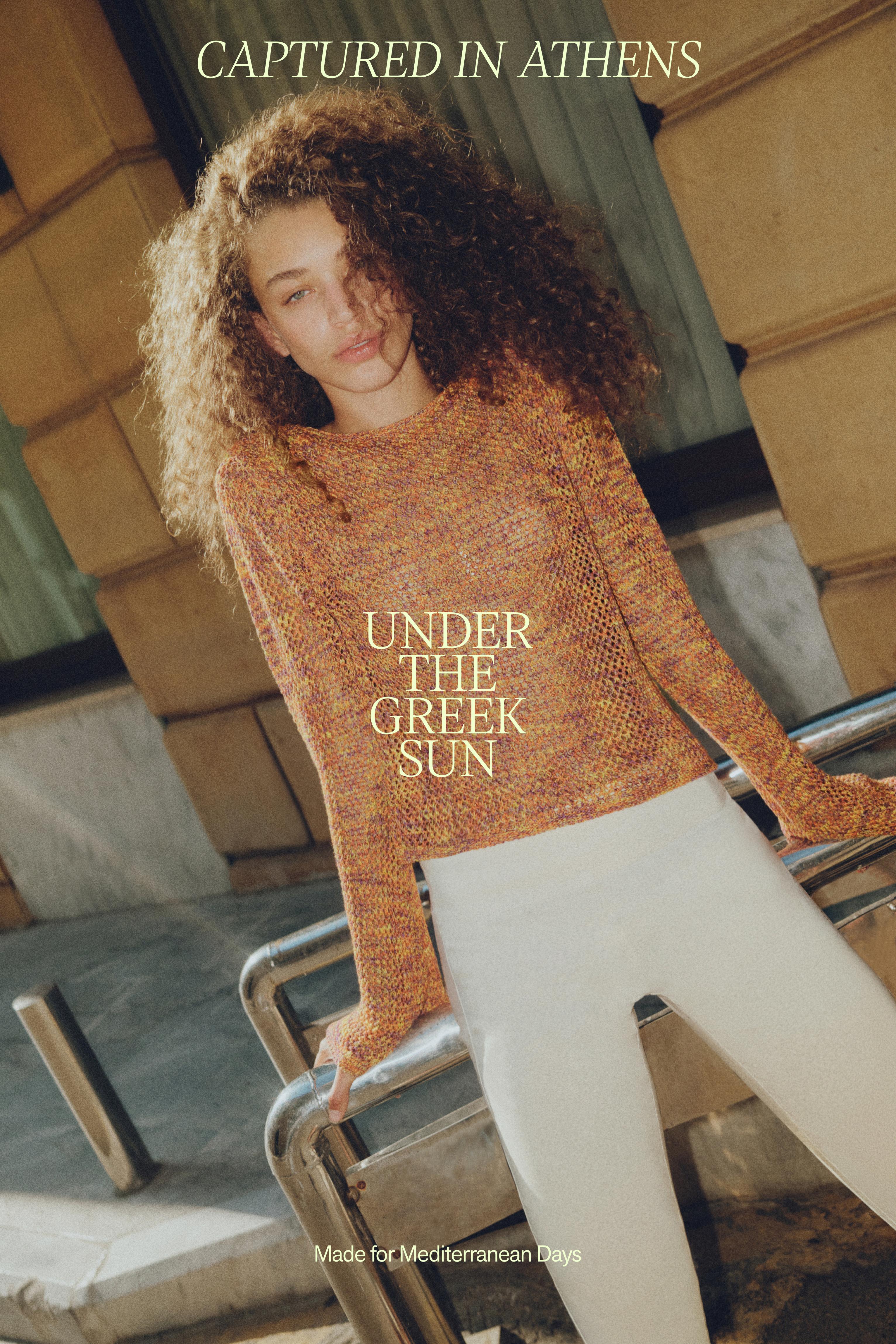 Space dye cutwork jumper — Orange