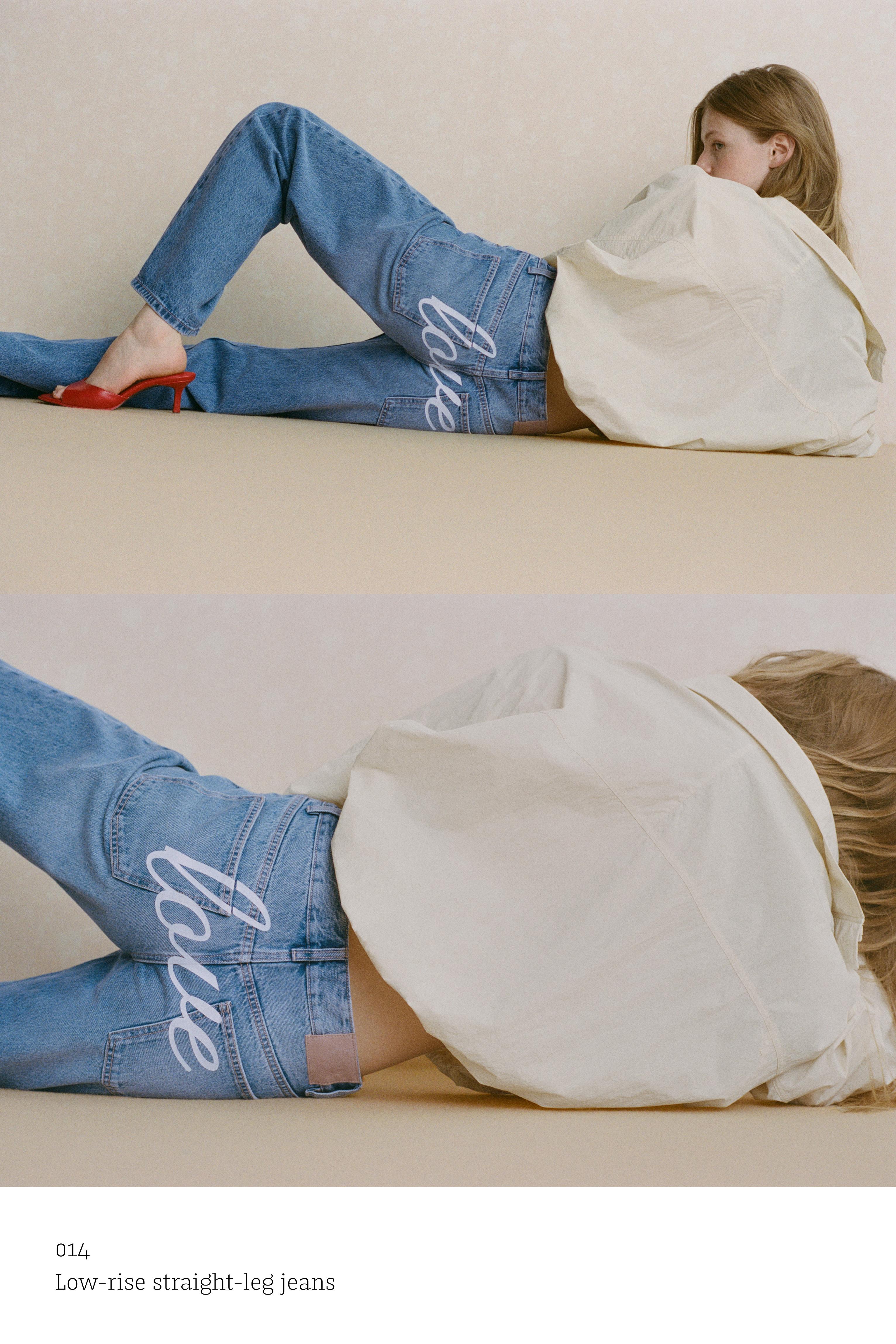 Low-rise straight-leg jeans — Medium blue