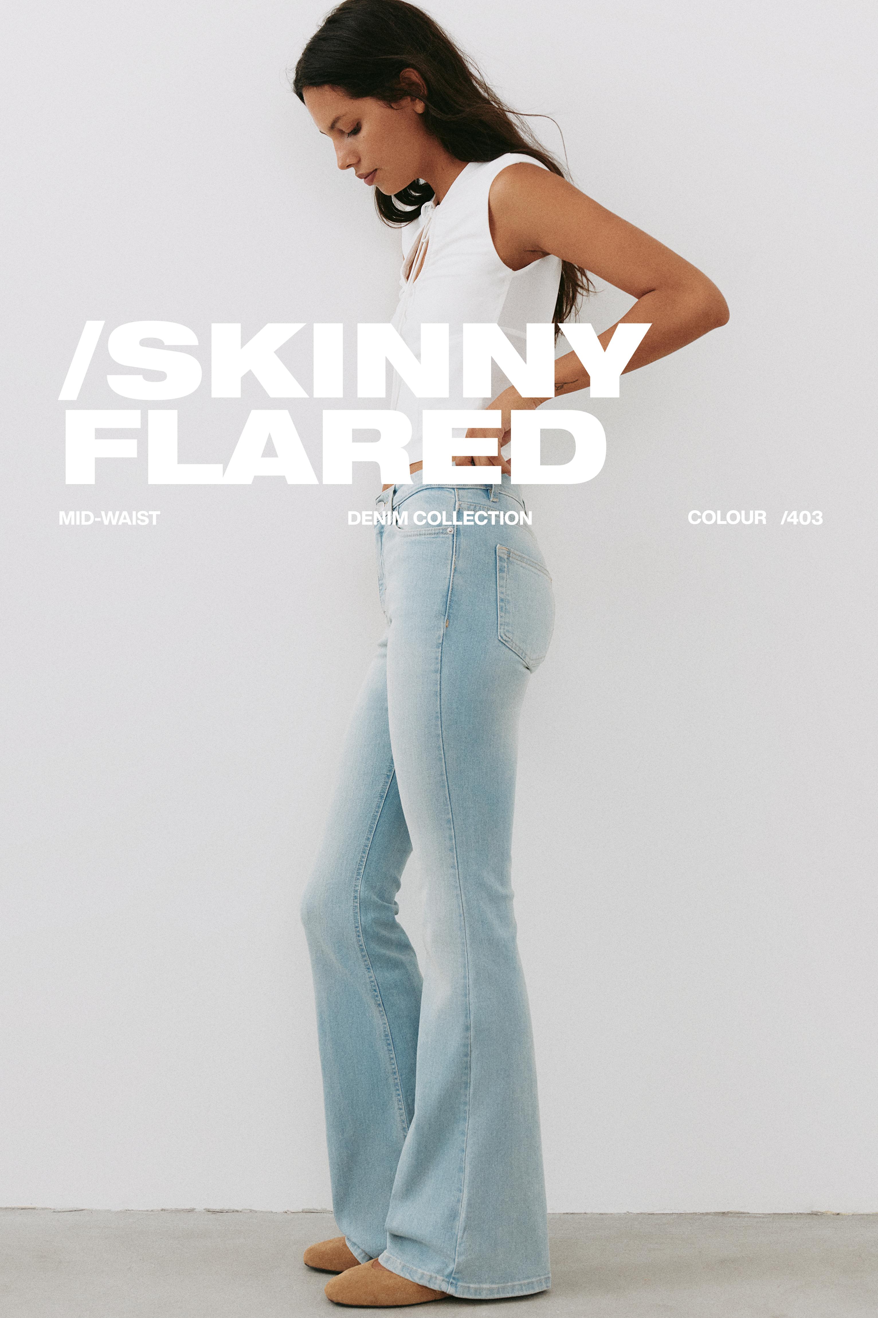 Skinny flared jeans — Sky blue