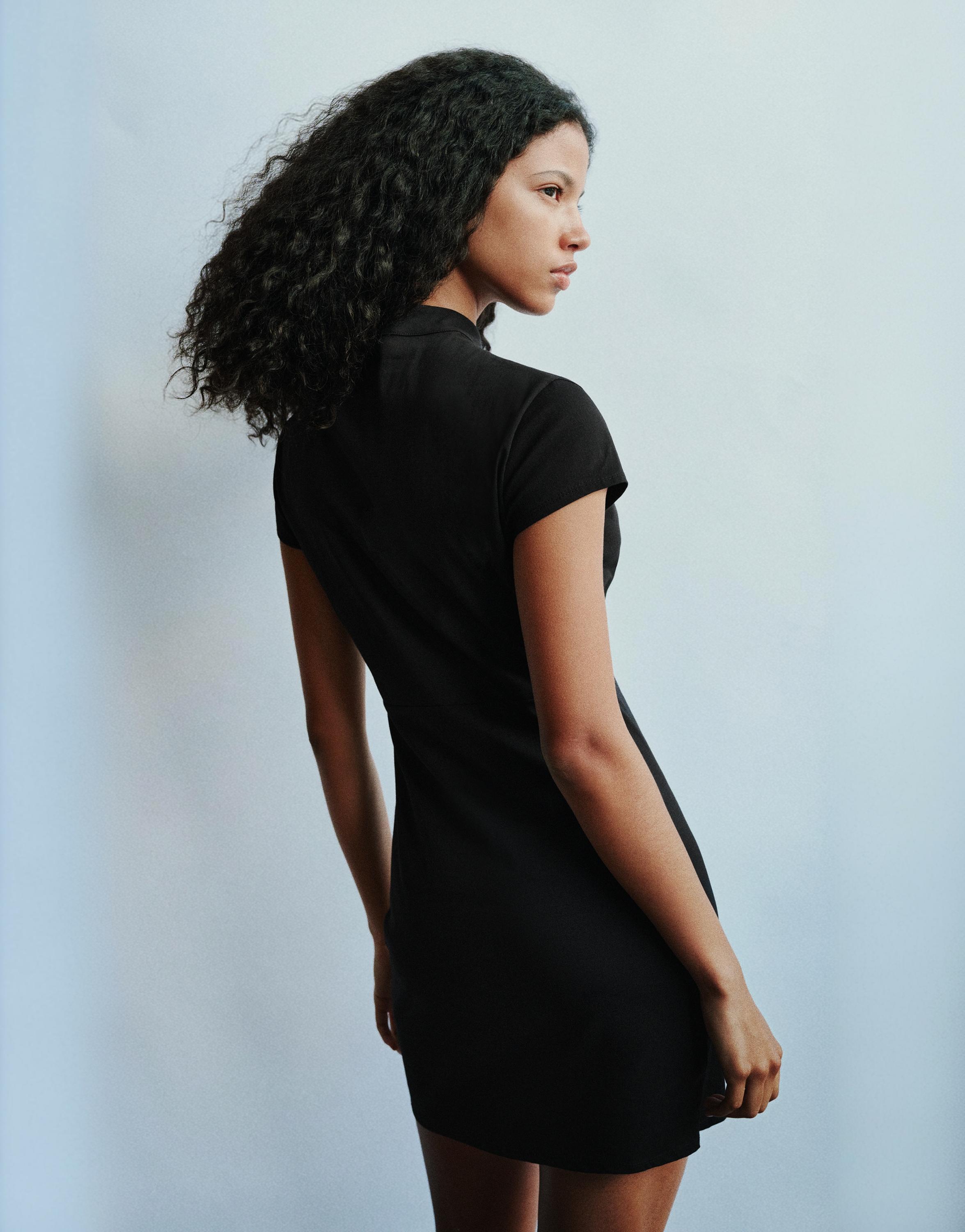 Short bow dress — Black