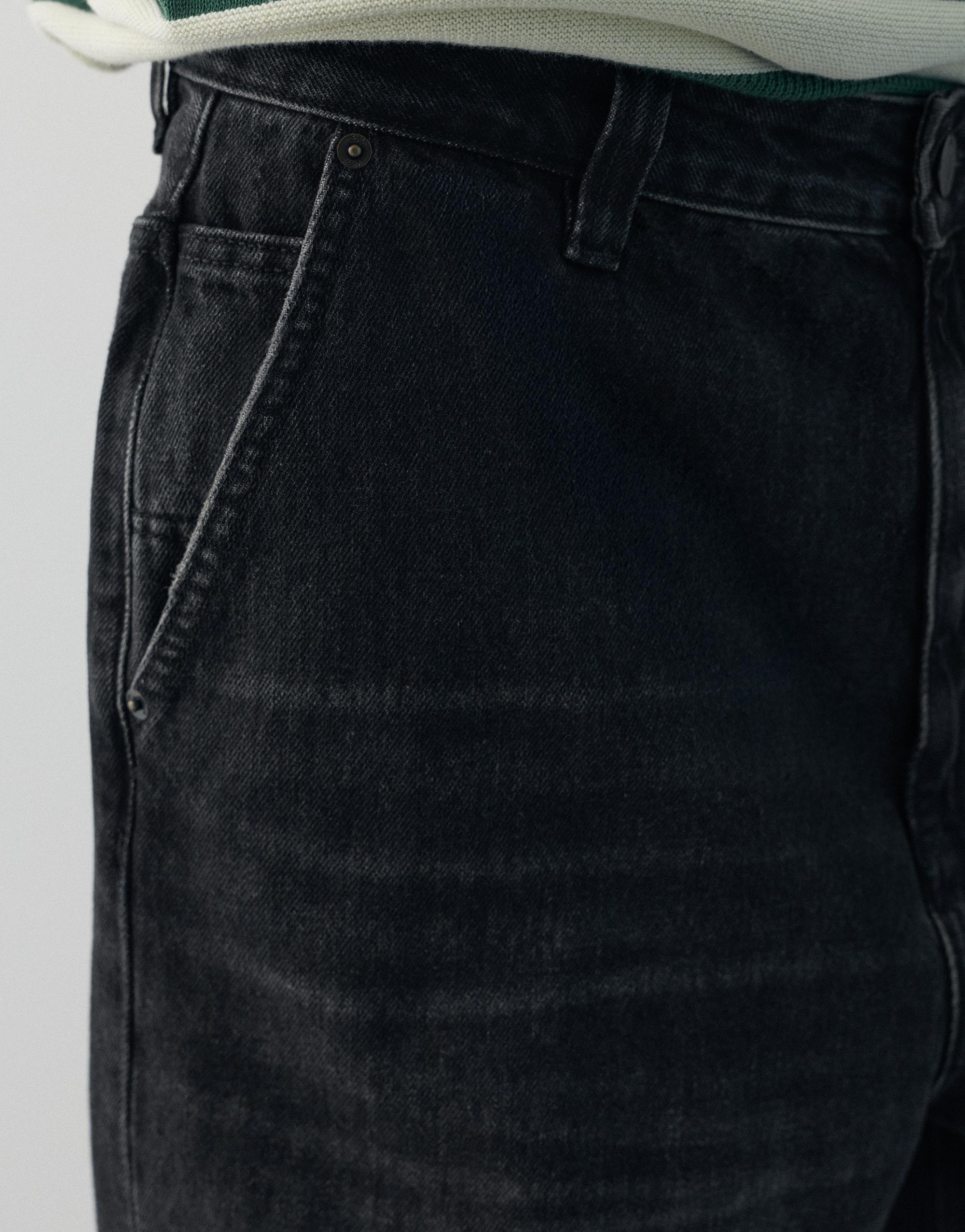 Embroidered skater jeans — Faded black