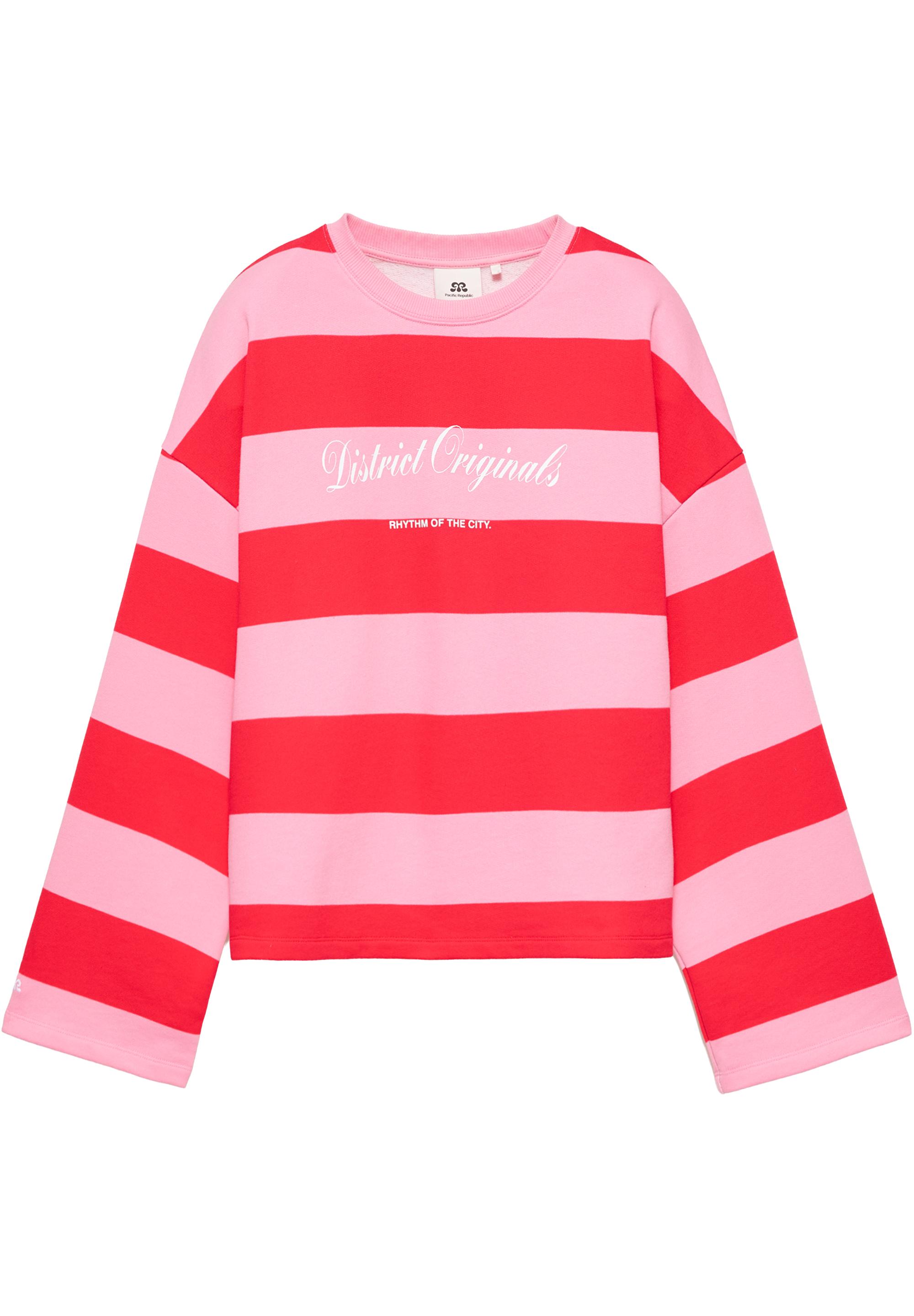 Oversize striped sweatshirt — Red