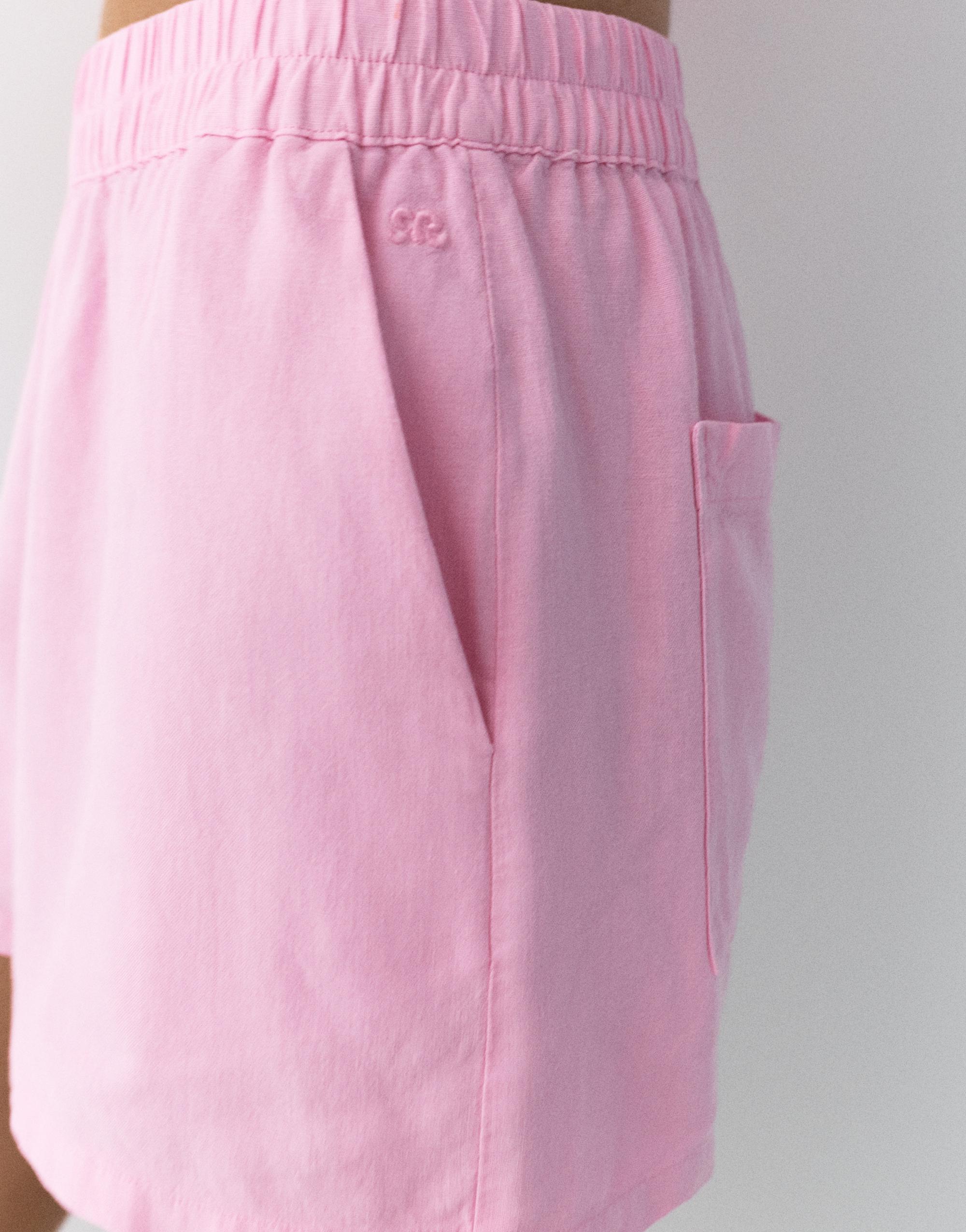 Linen blend shorts — Pink