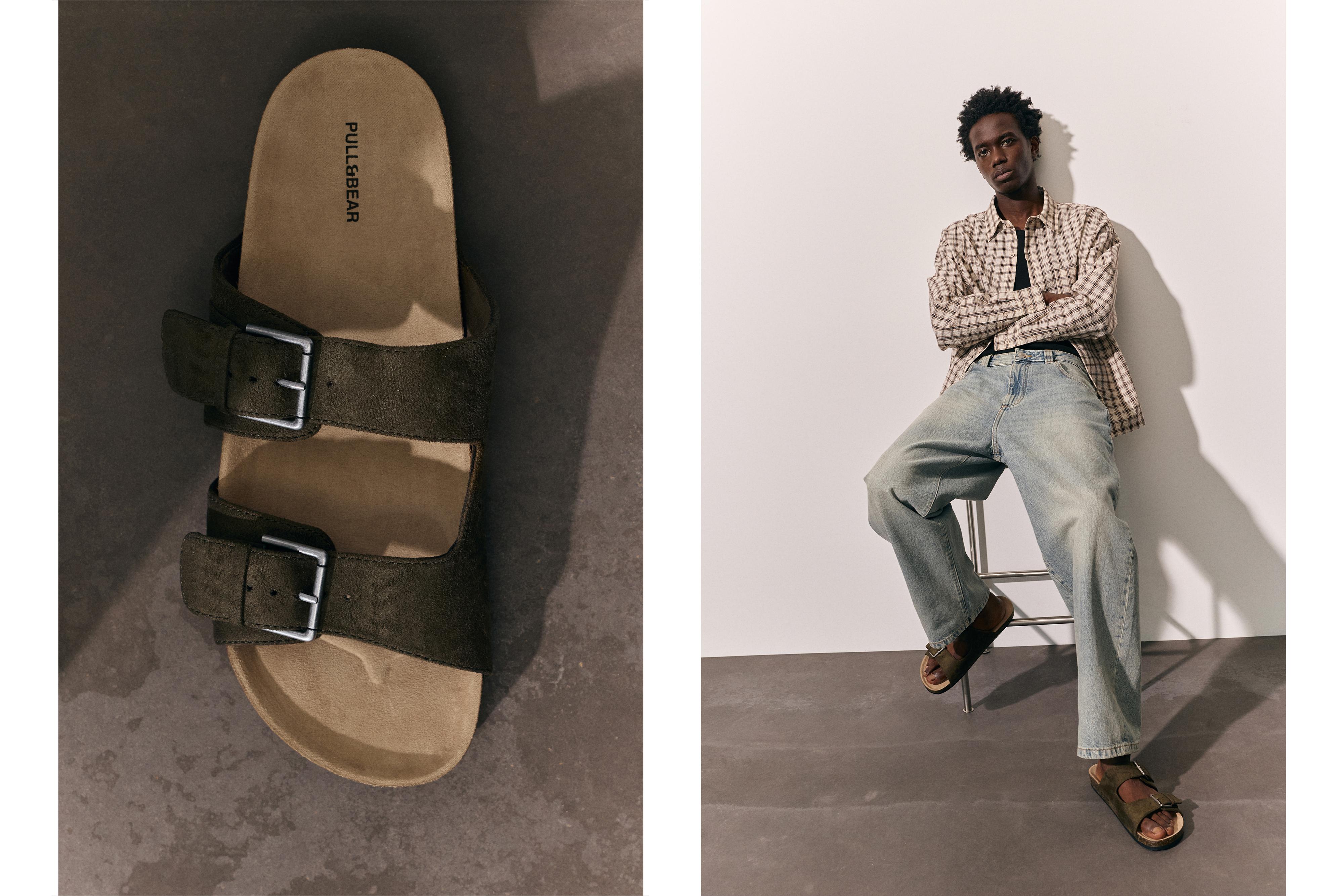 Buckled sandals — Khaki