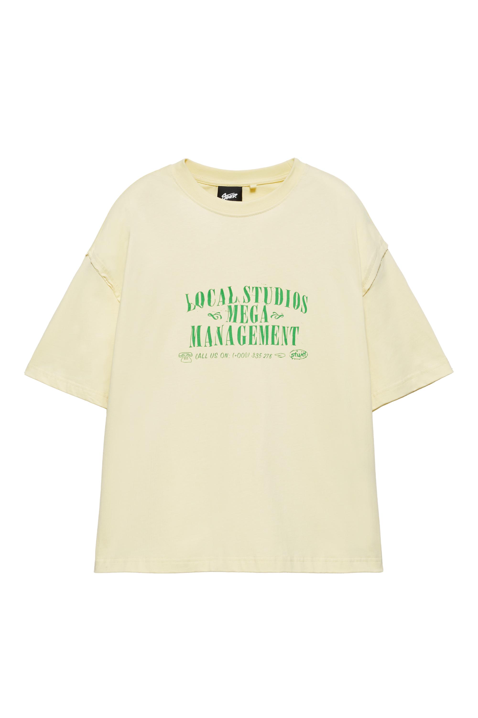 Pull&Bear STWD grafik baskılı crop tişört görsel 5
