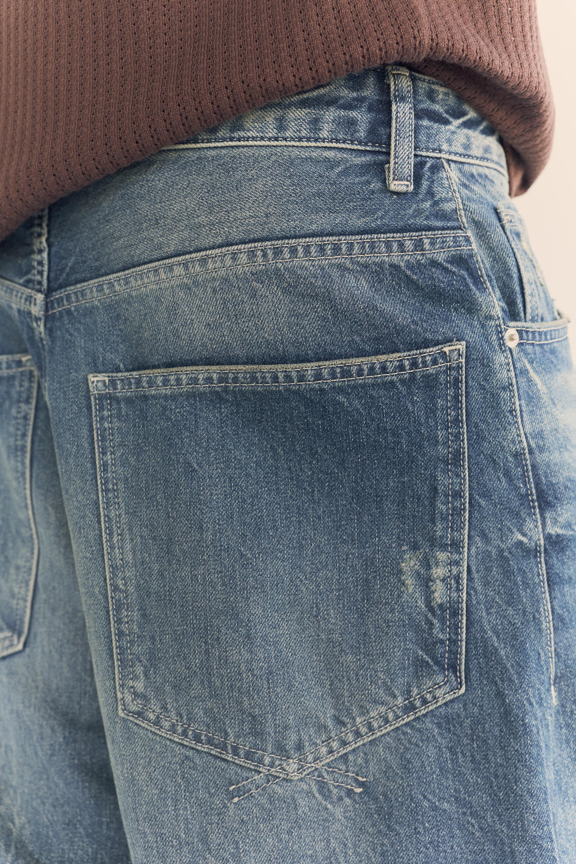 Ripped detail jorts — Blue
