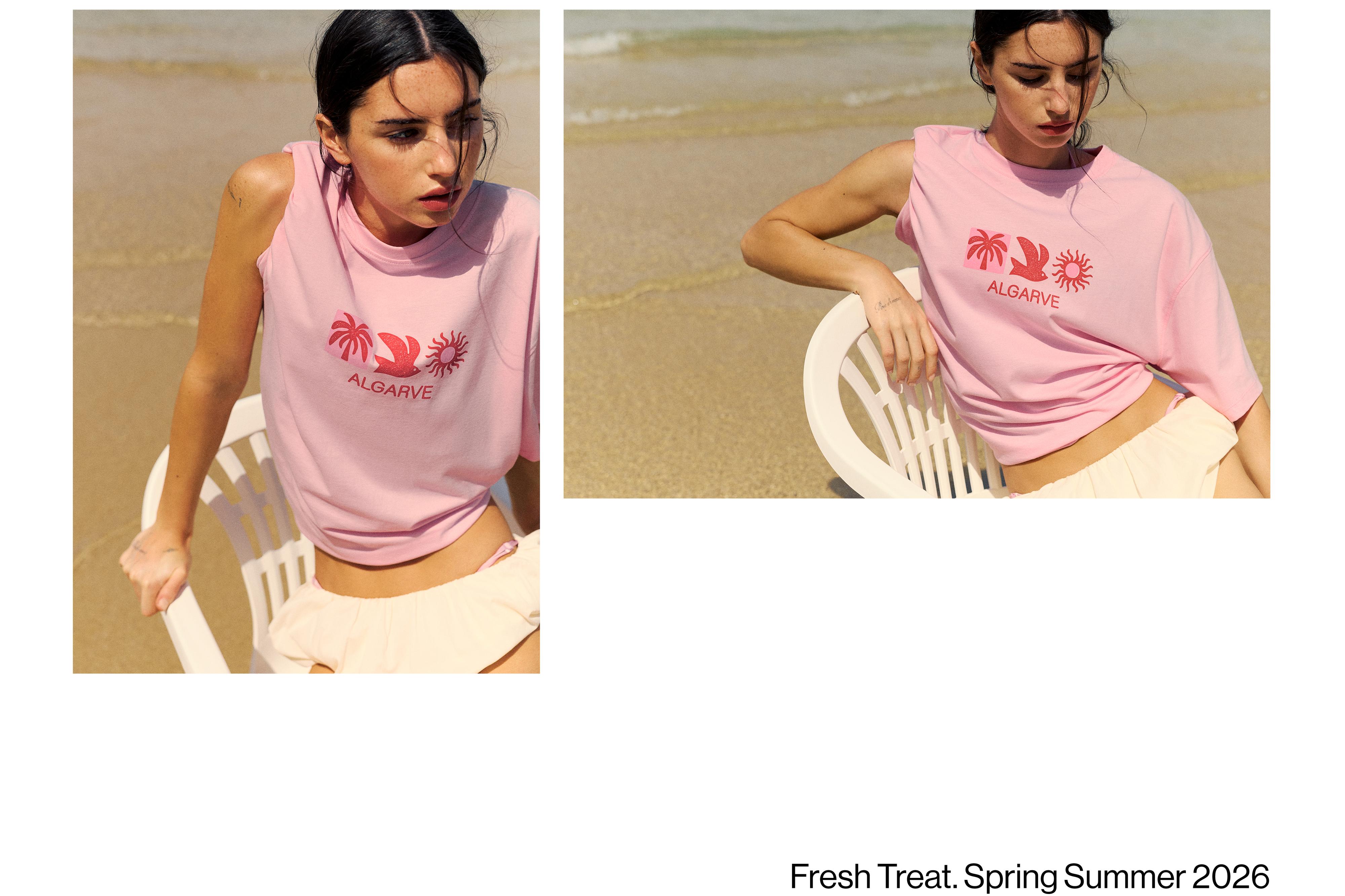 Algarve oversize graphic T-shirt — Pink