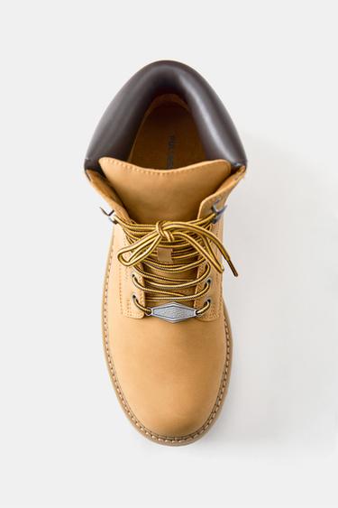 Lace-up boots with detail — Mustard 4
