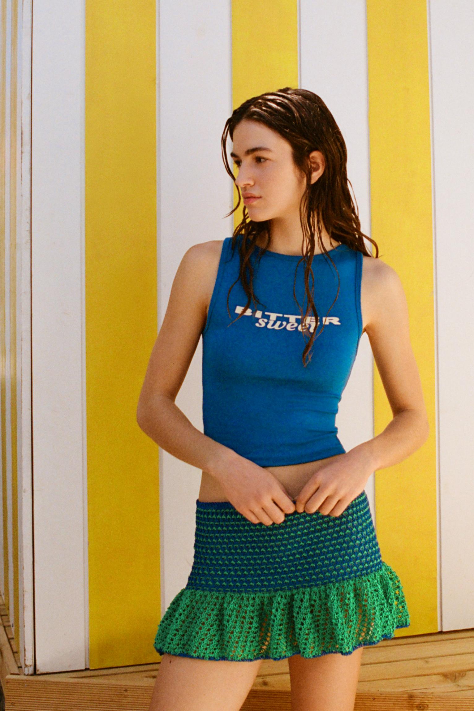 Minigonna Crochet Con Volant