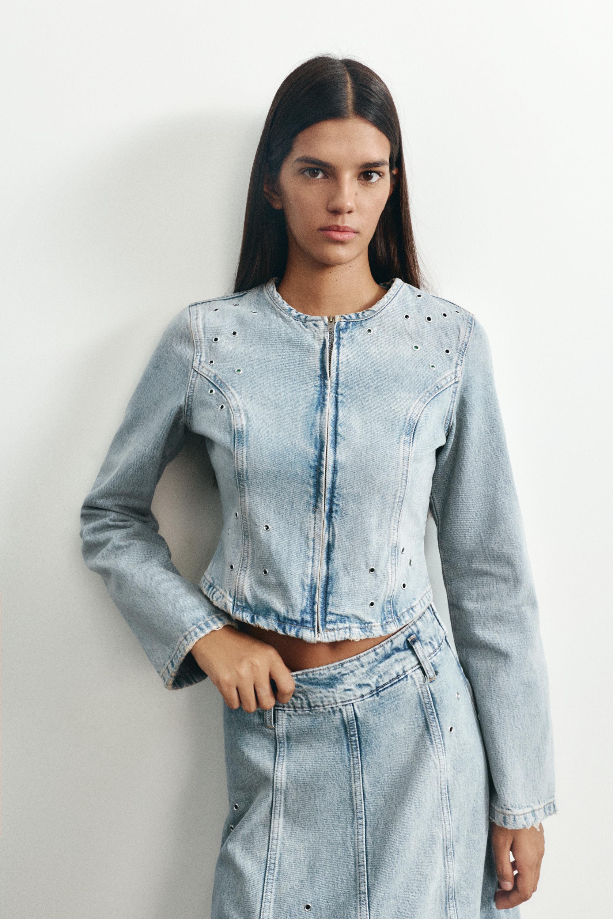 Chaqueta vaquera eyelets