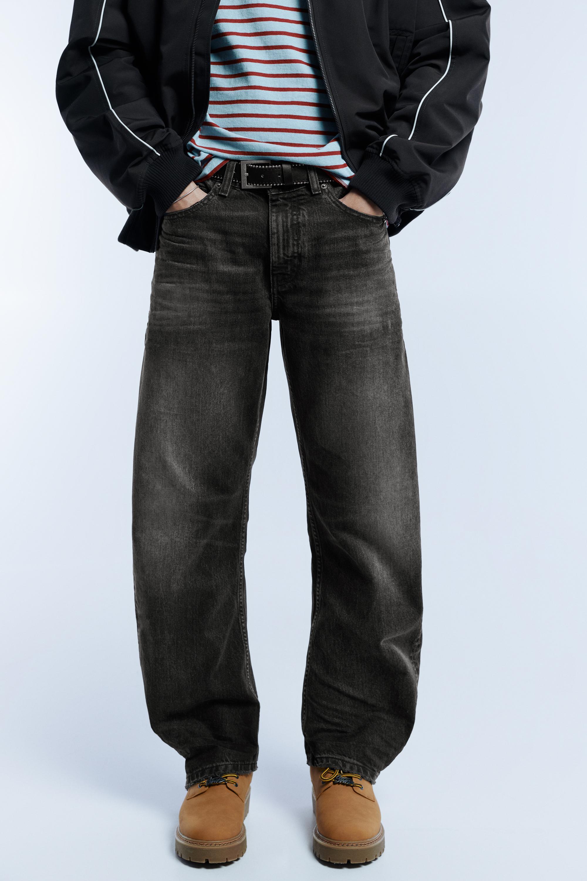 Low-rise baggy jeans — Faded black