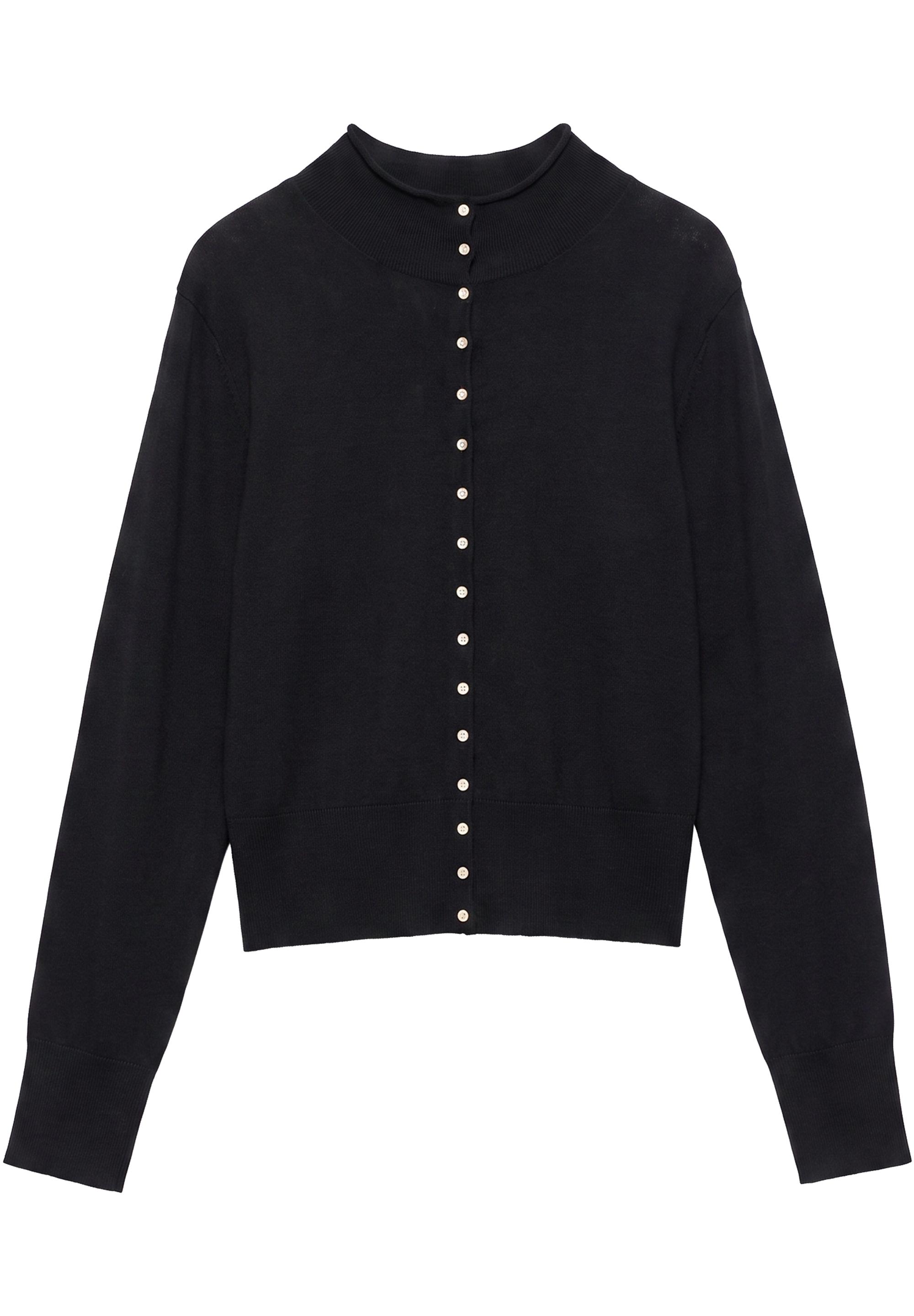 High-neck cardigan — Black