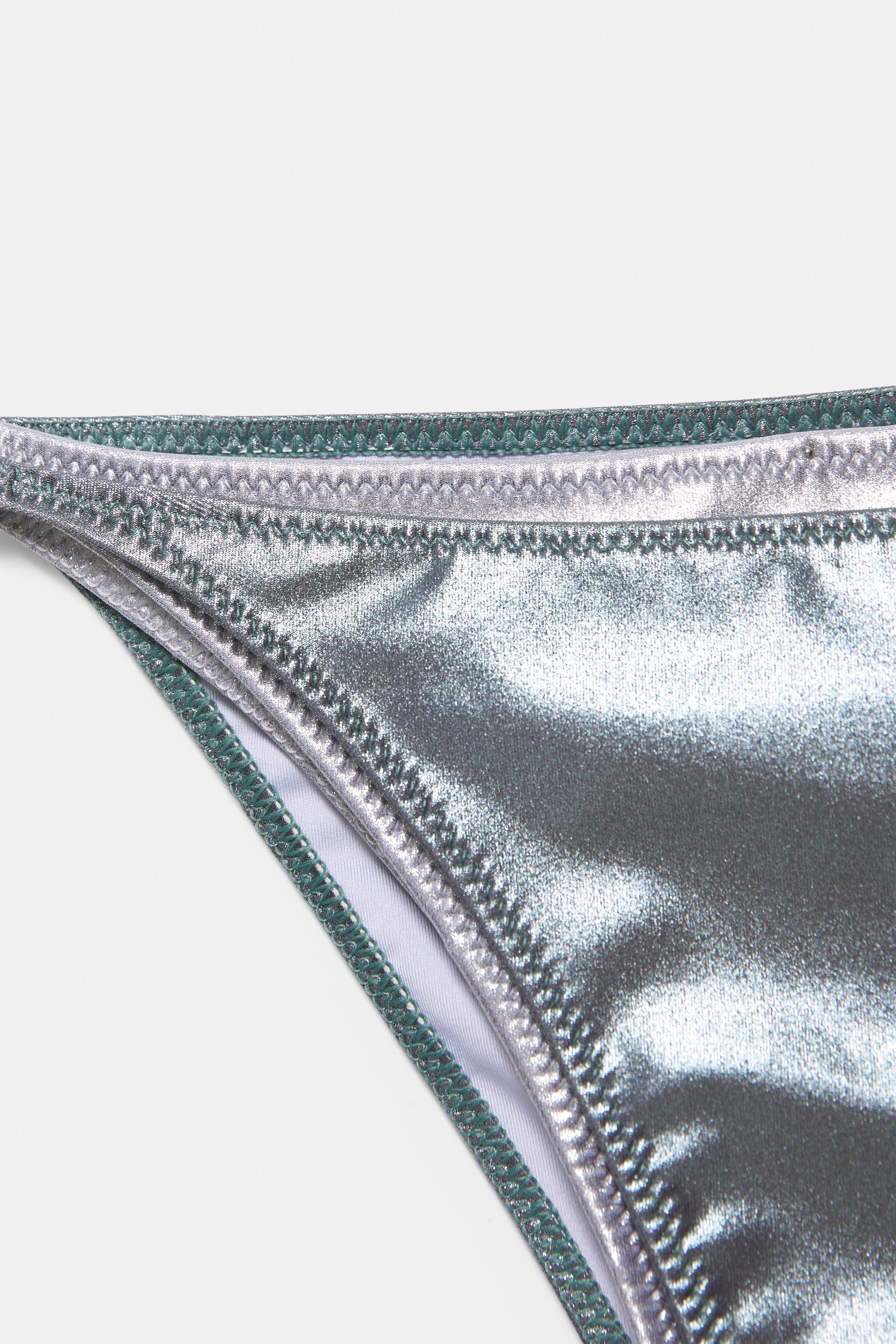 Metallic double bikini bottoms — Grey
