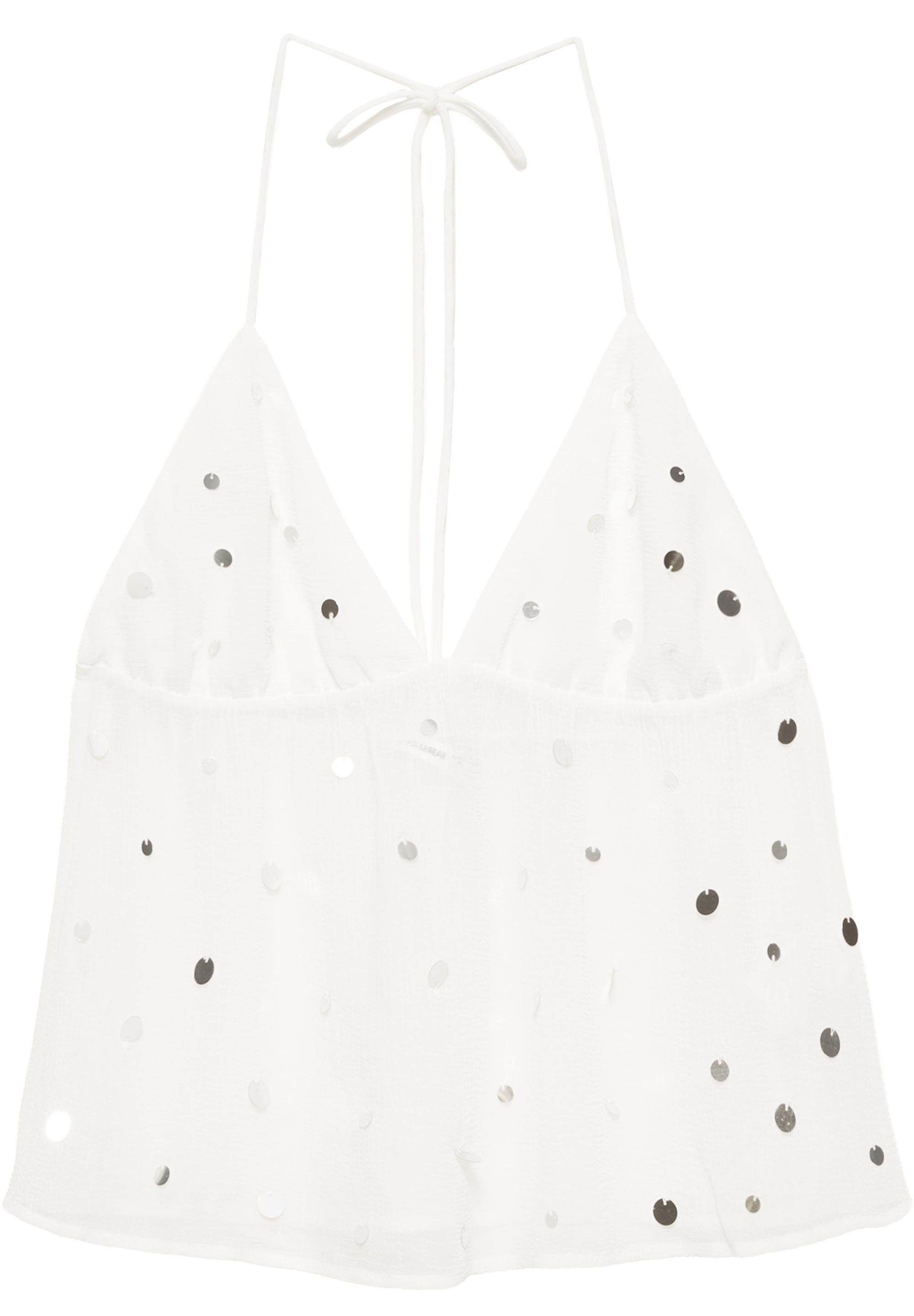 Mirror halter top — White