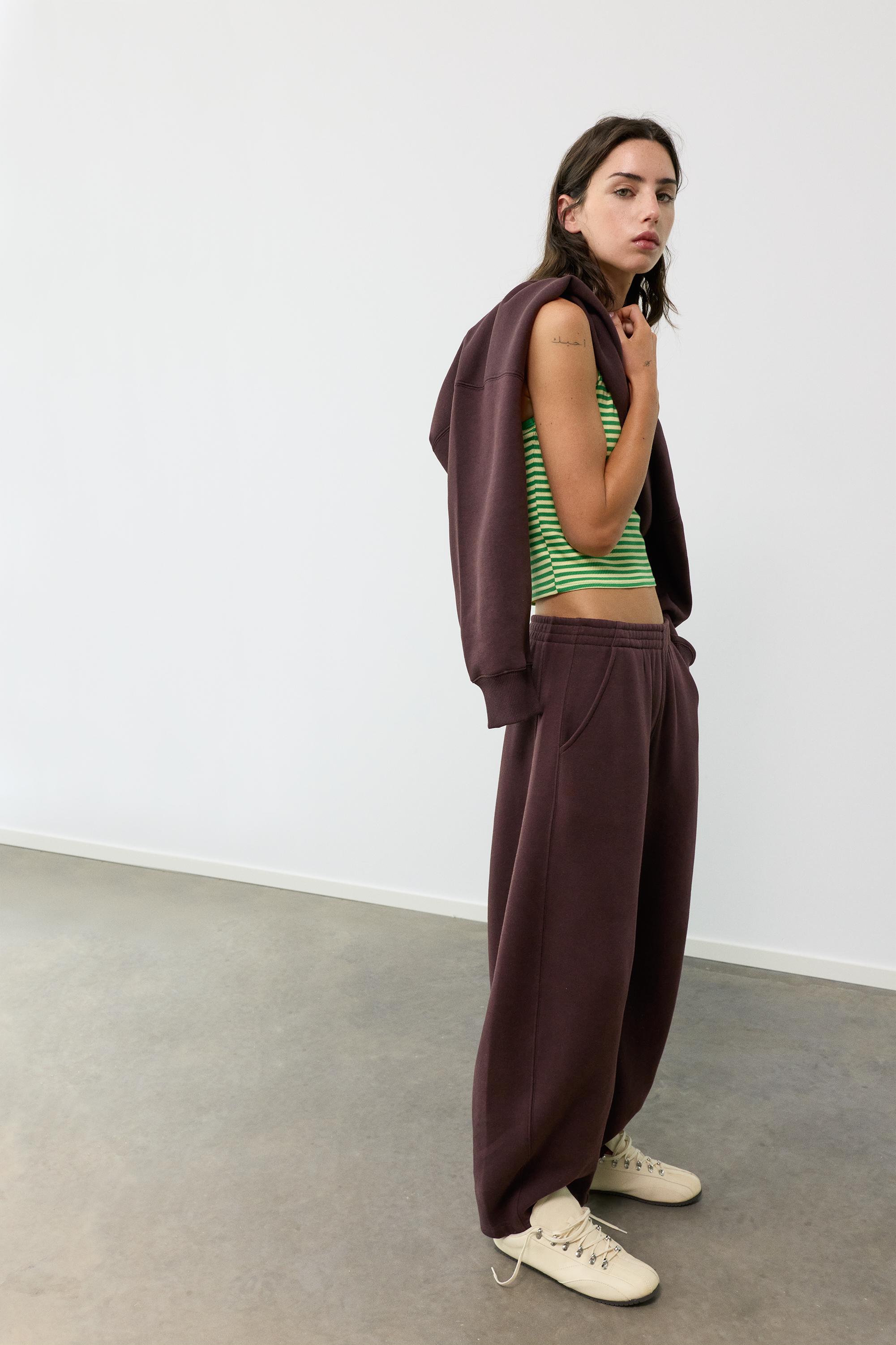 Barrel-leg joggers — Brown