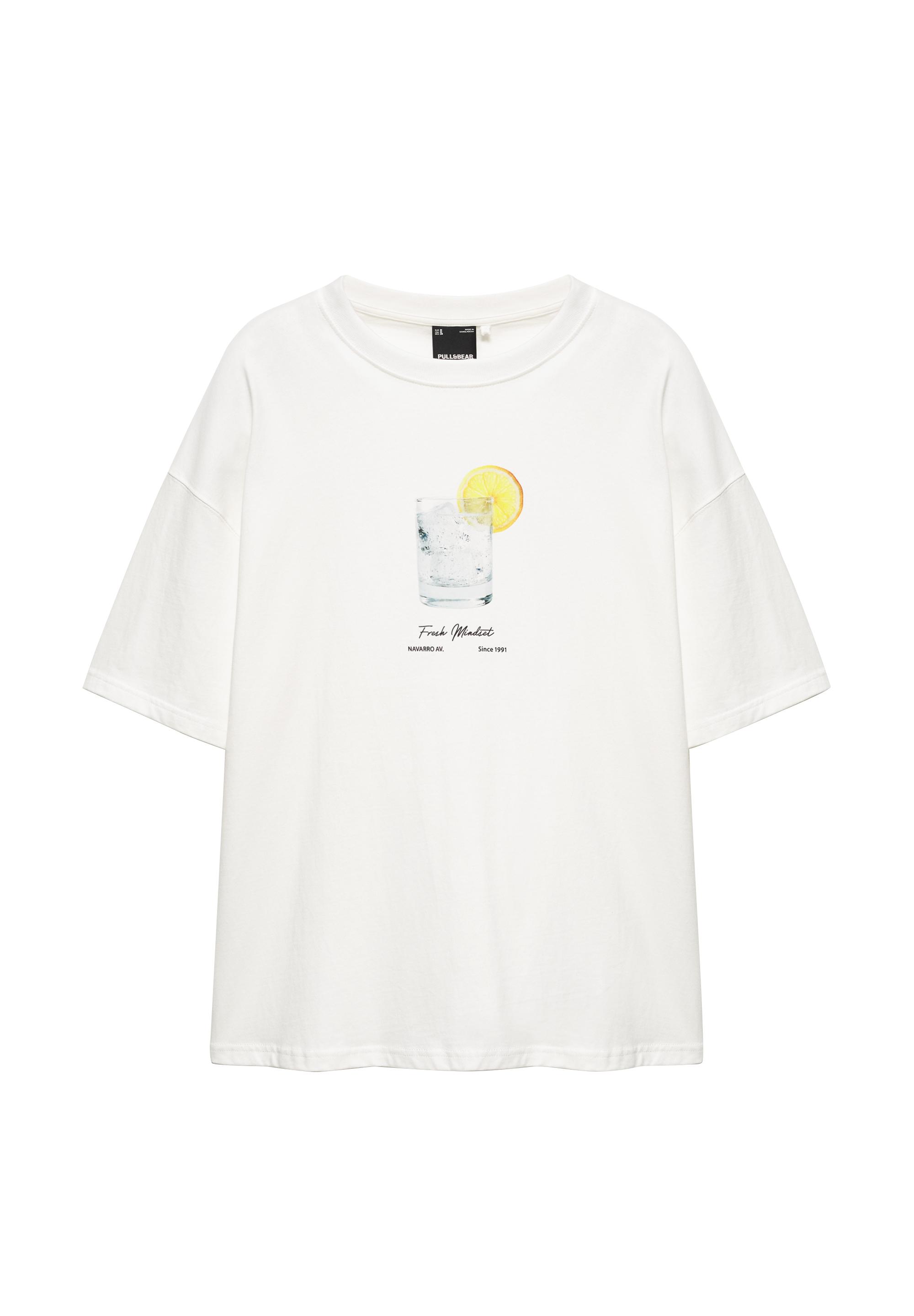 Pull&Bear Bardak grafikli relaxed tişört görsel 2