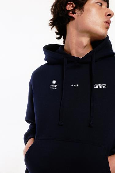 Graphic sweatshirt with a hood — Navy 3