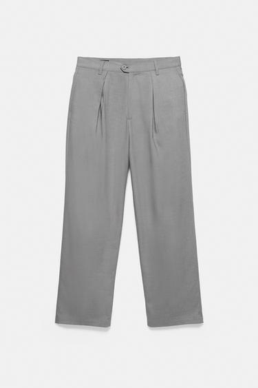 Darted tailored straight trousers — Grey 7