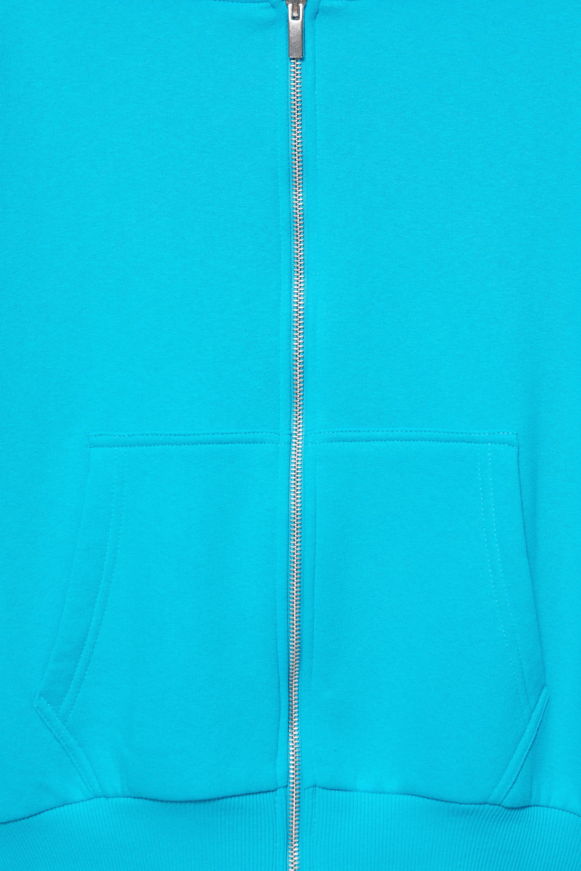 Pull&Bear Süet kapüşonlu fermuarlı sweatshirt