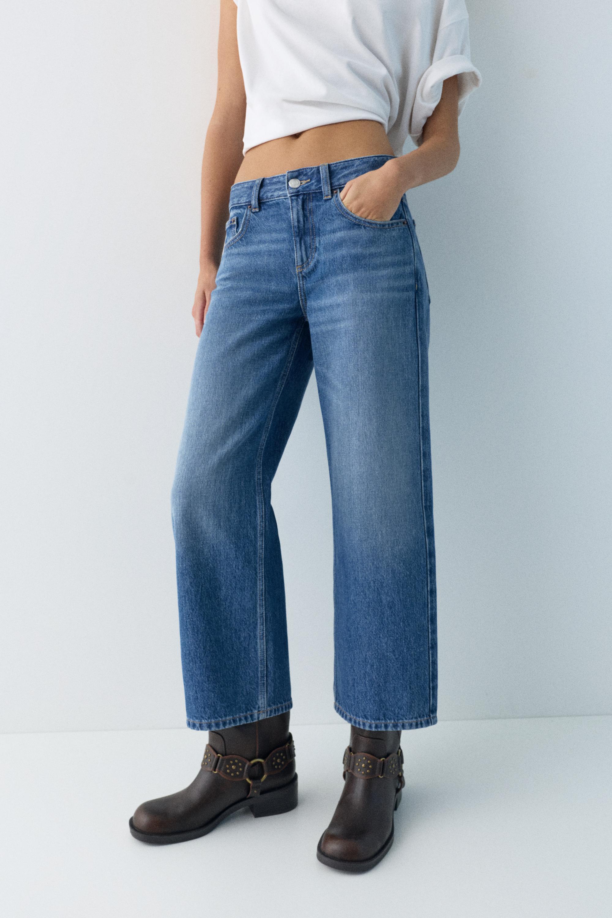 Düşük bel culotte pantolon jean - Görsel 9