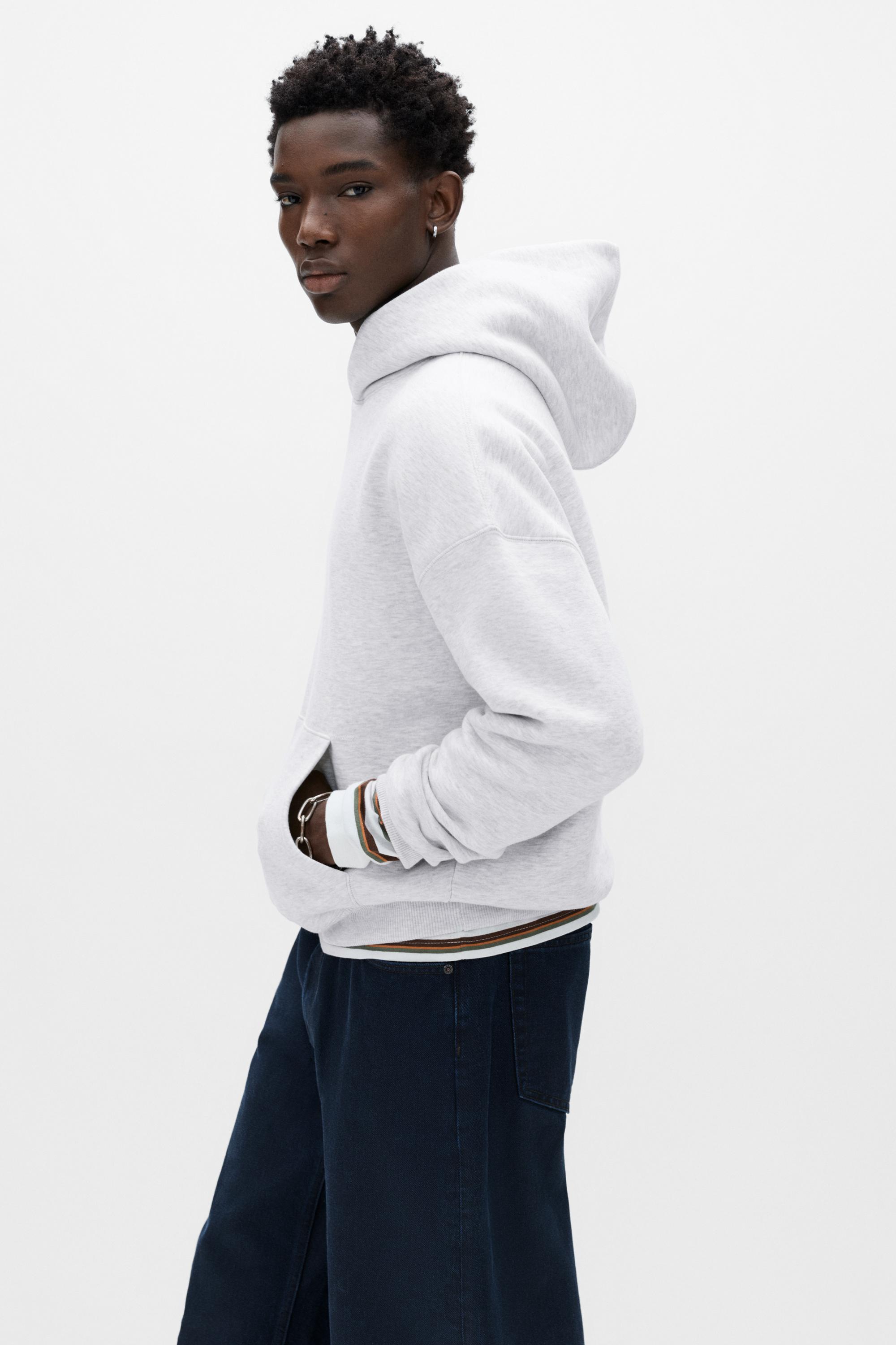Boxy hoodie — Pale marl