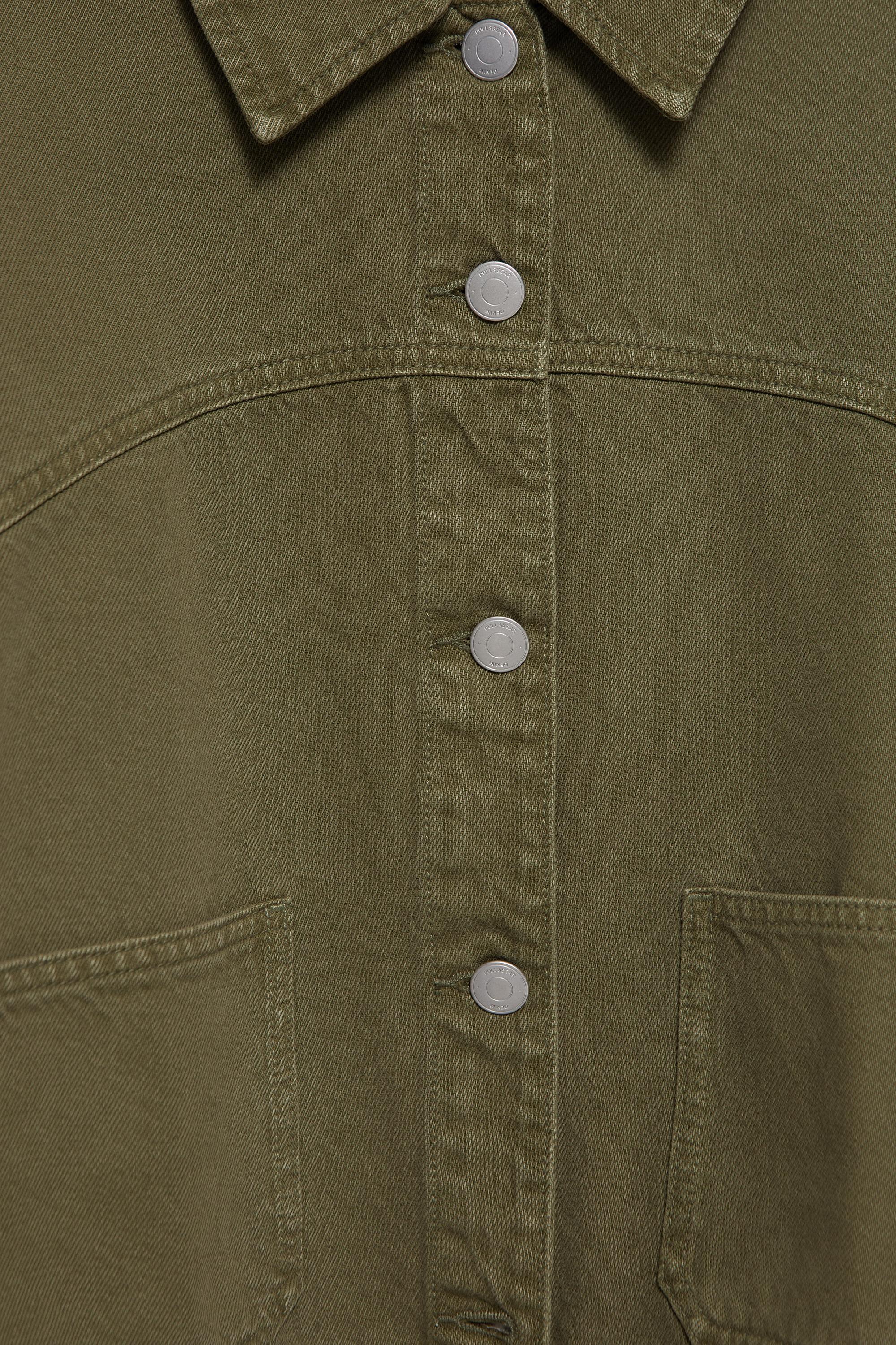 Boxy denim overshirt — Khaki