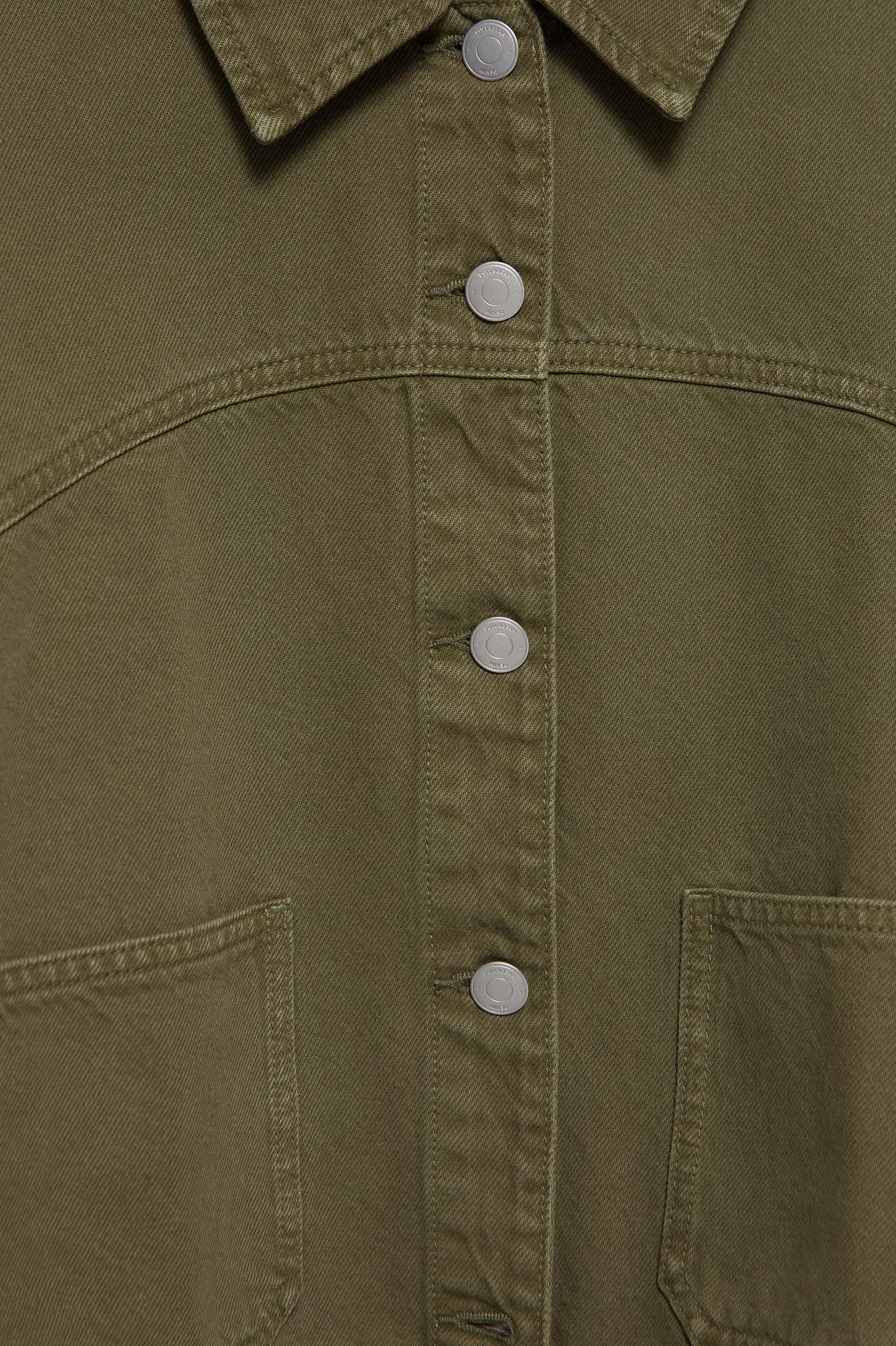 Boxy denim overshirt — Khaki