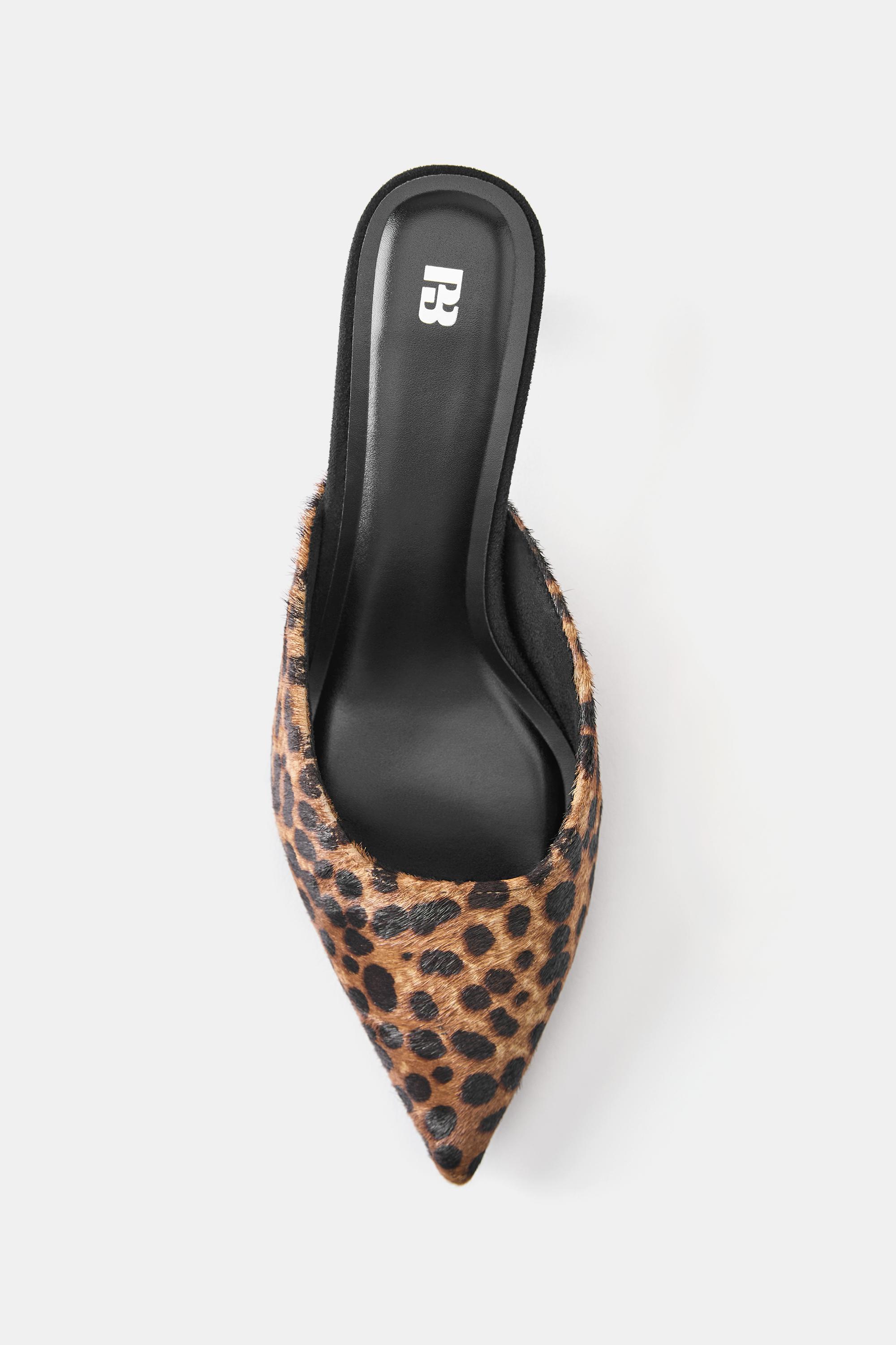 Leopard print leather mules — Leopard
