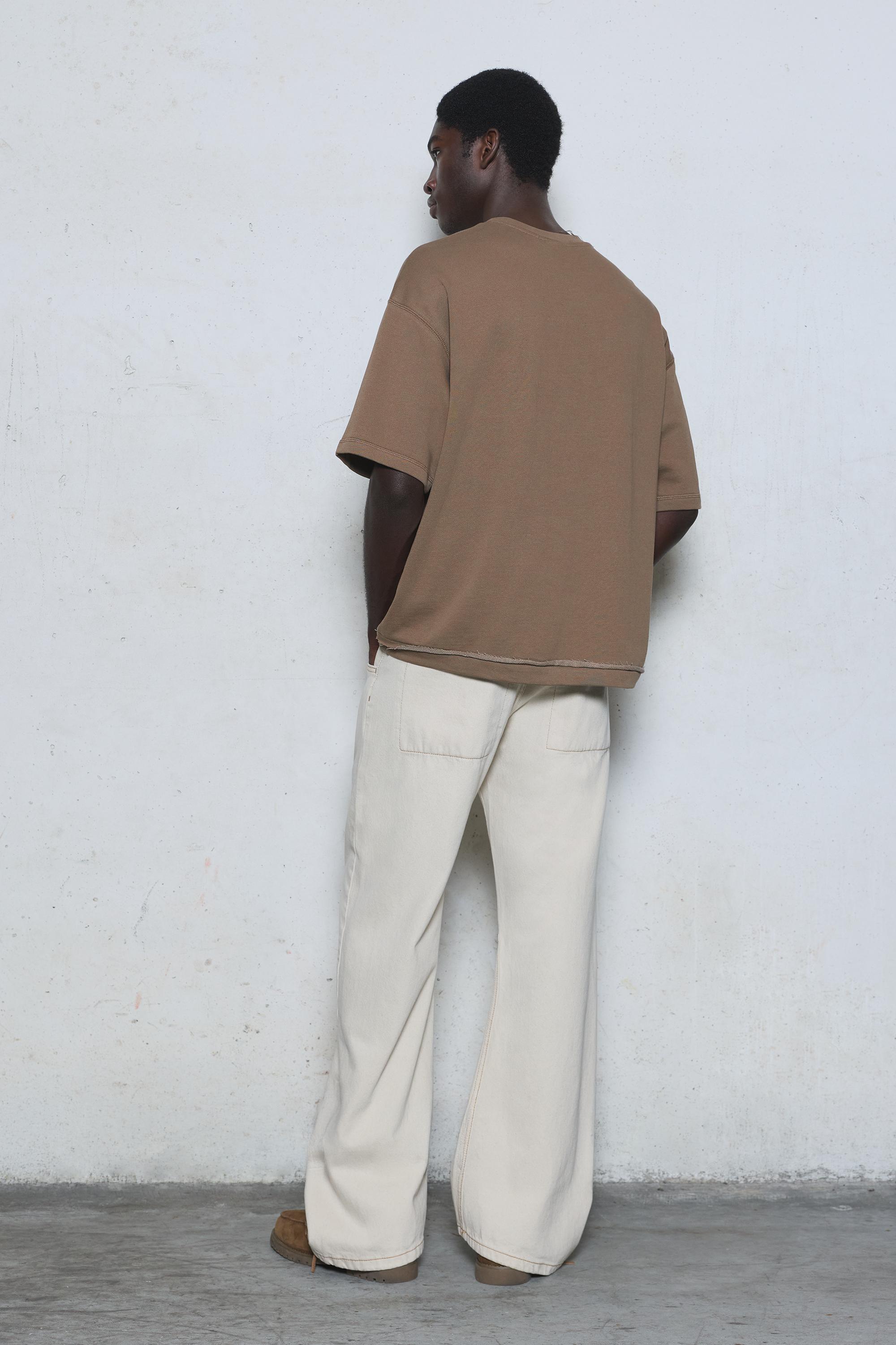 Short sleeve relaxed fit sweatshirt — Mole brown