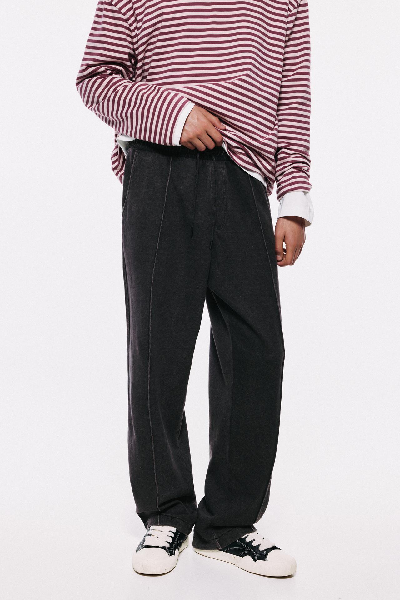 Washed-effect jogger trousers — Black