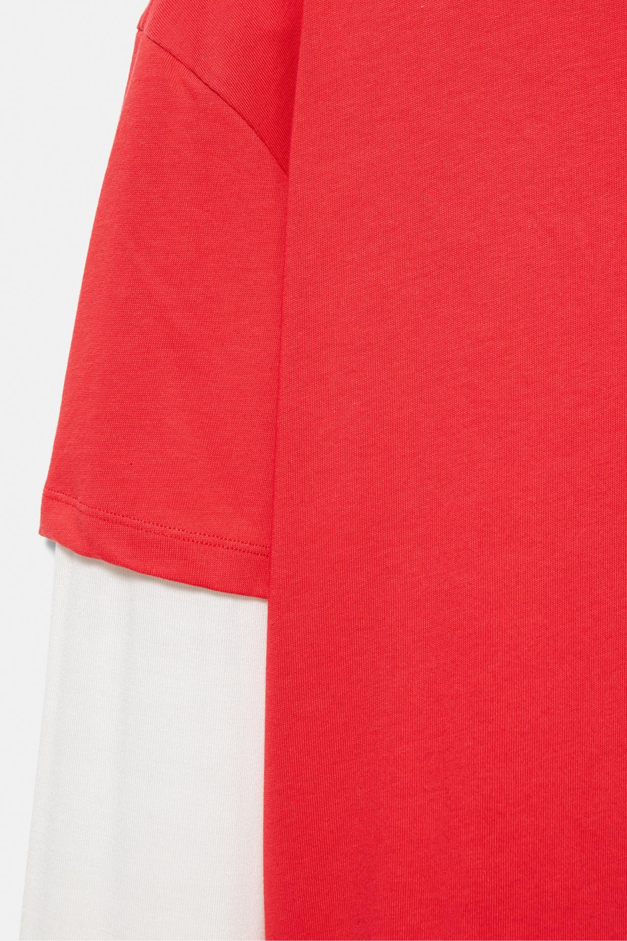 Red double-sleeve T-shirt — Red