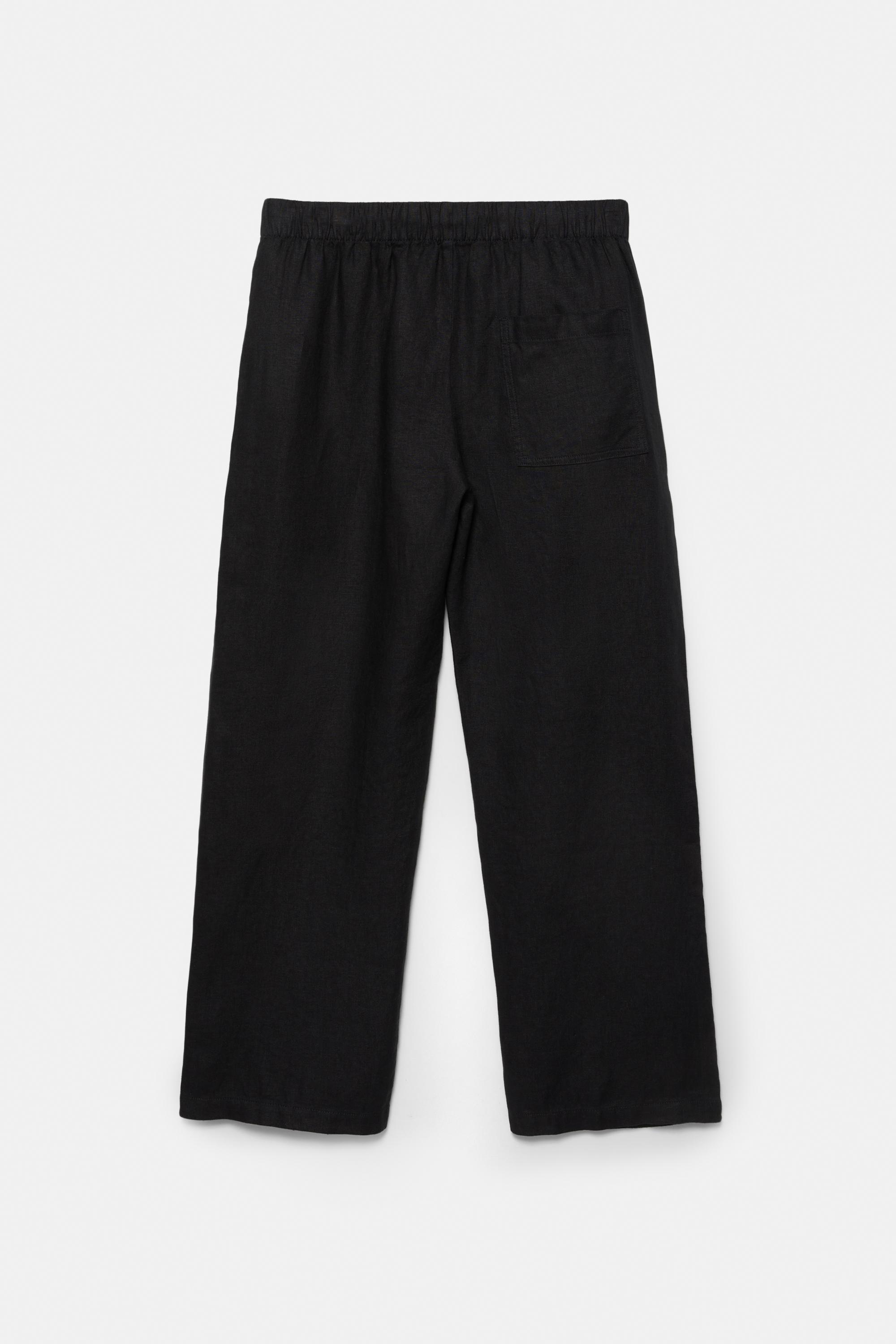 100% linen jogger trousers — Black