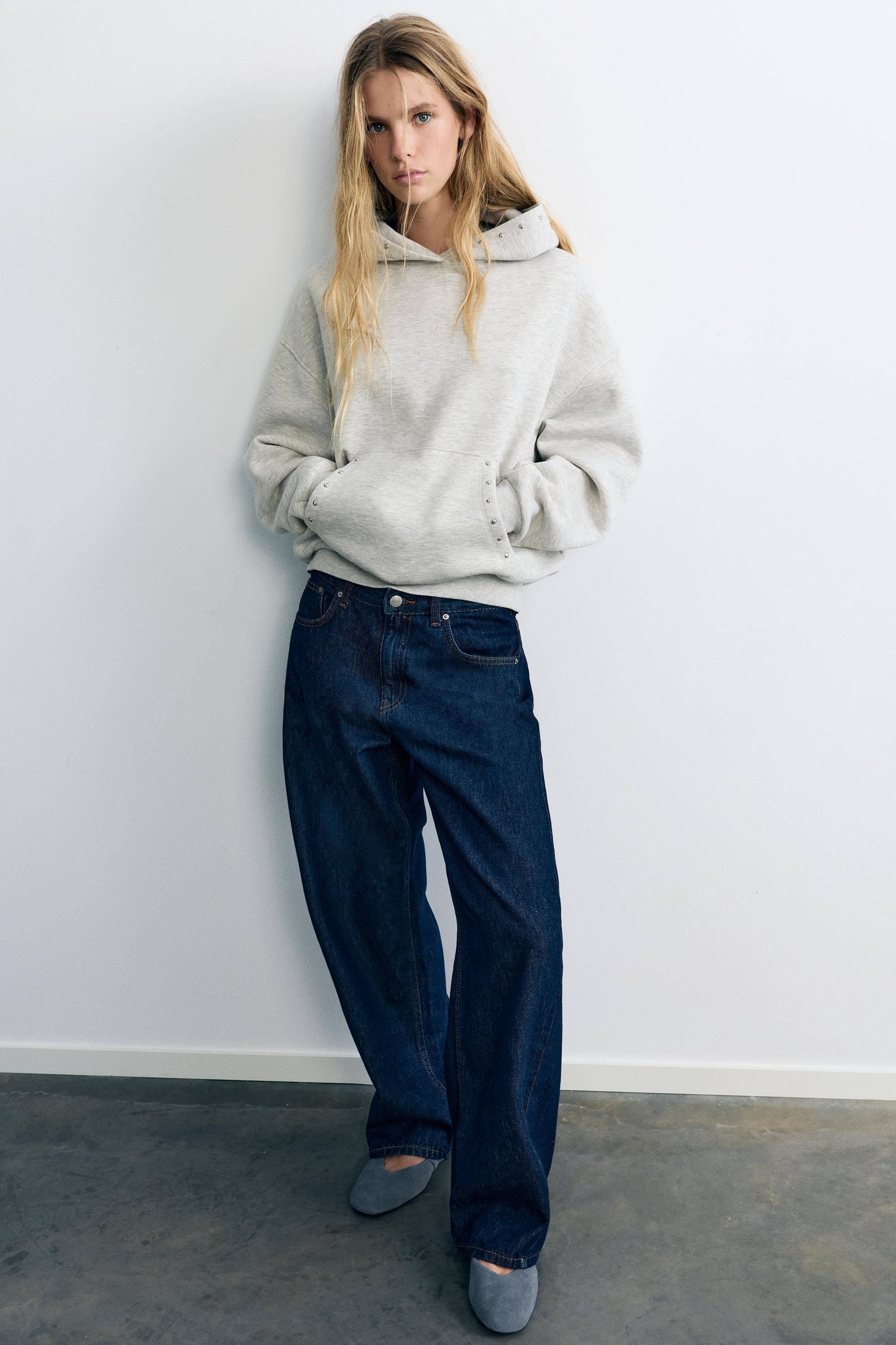 Studded hoodie — Grey marl