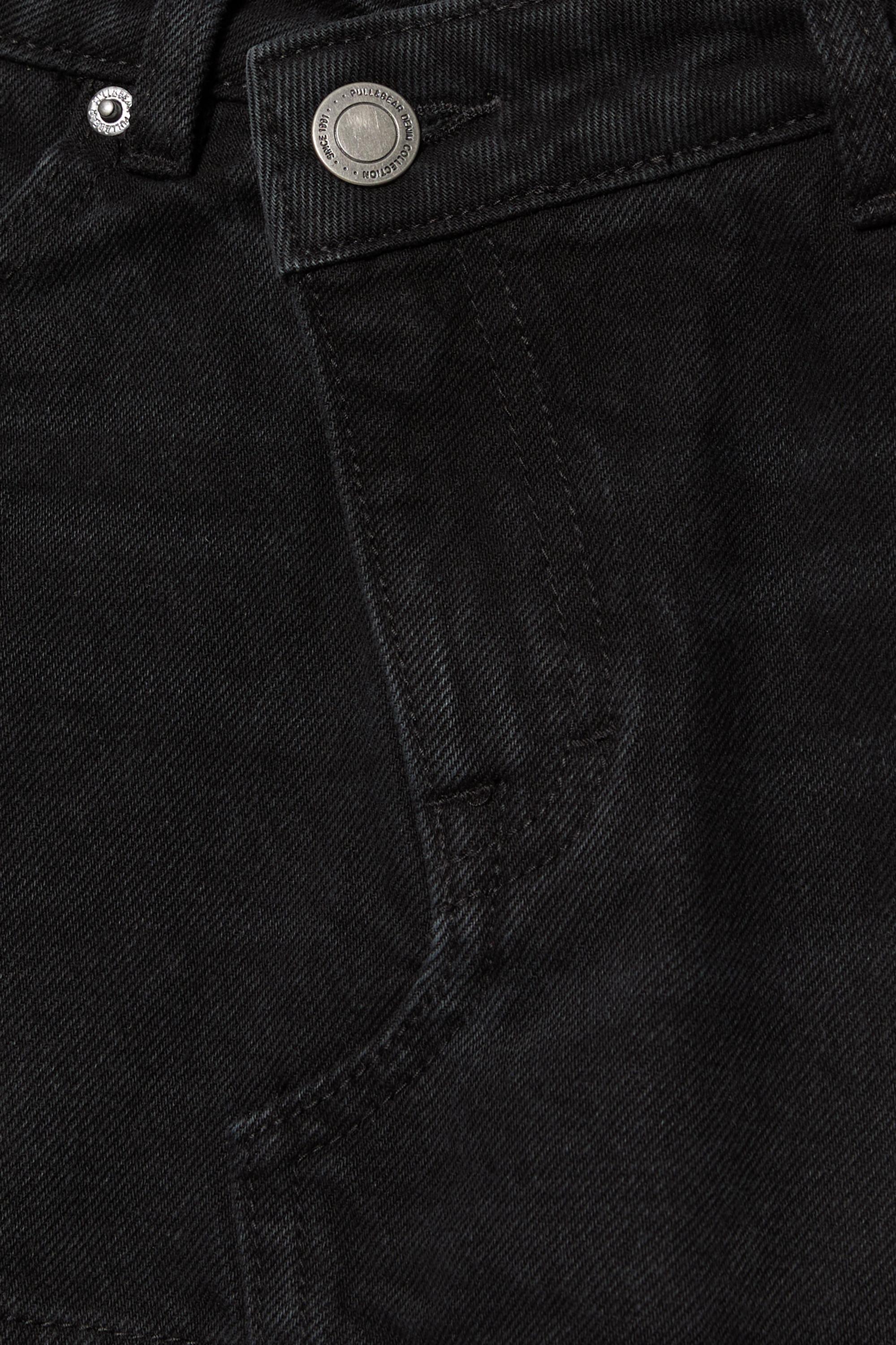 Cross-waist denim skort — Black
