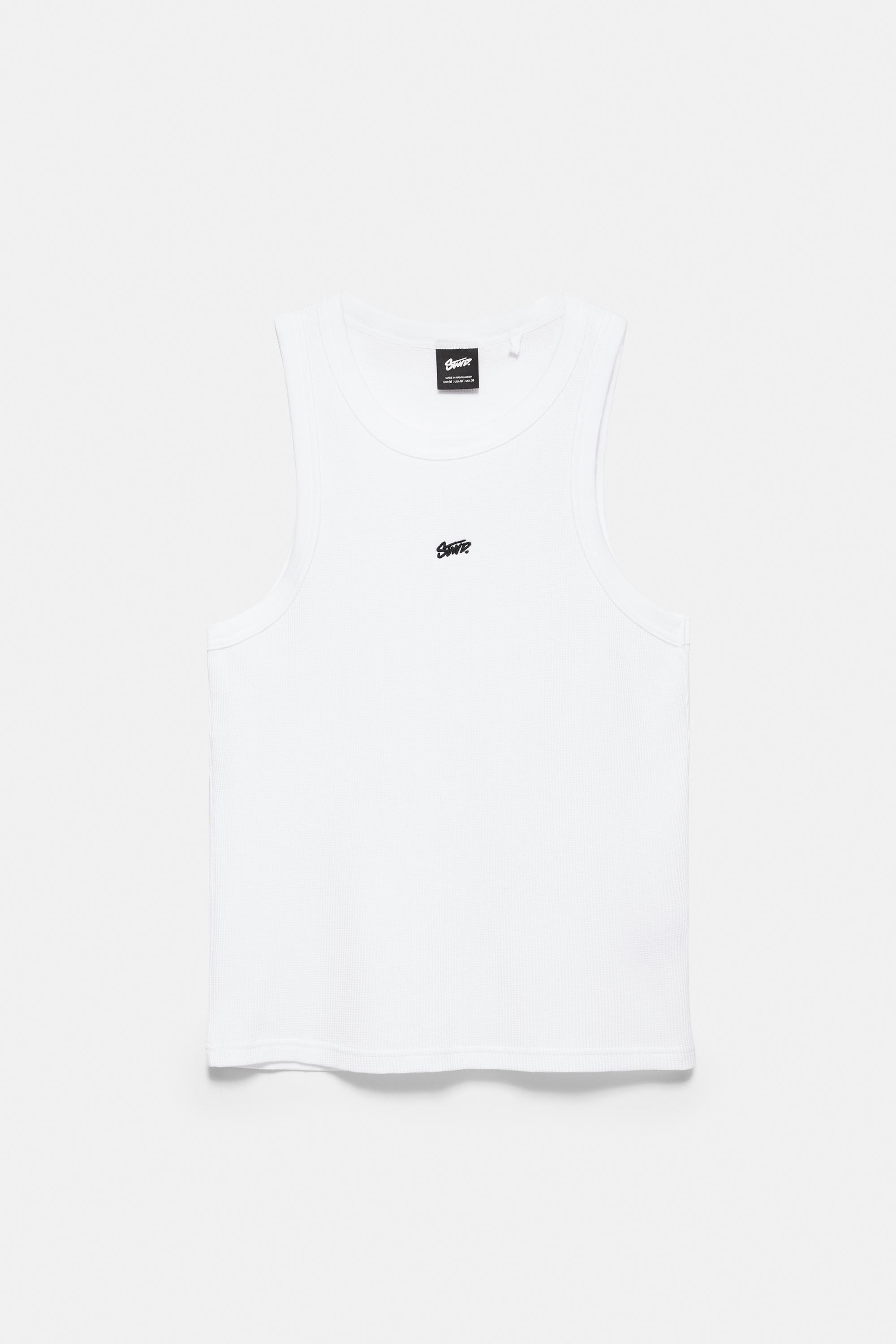 STWD waffle-knit vest — White