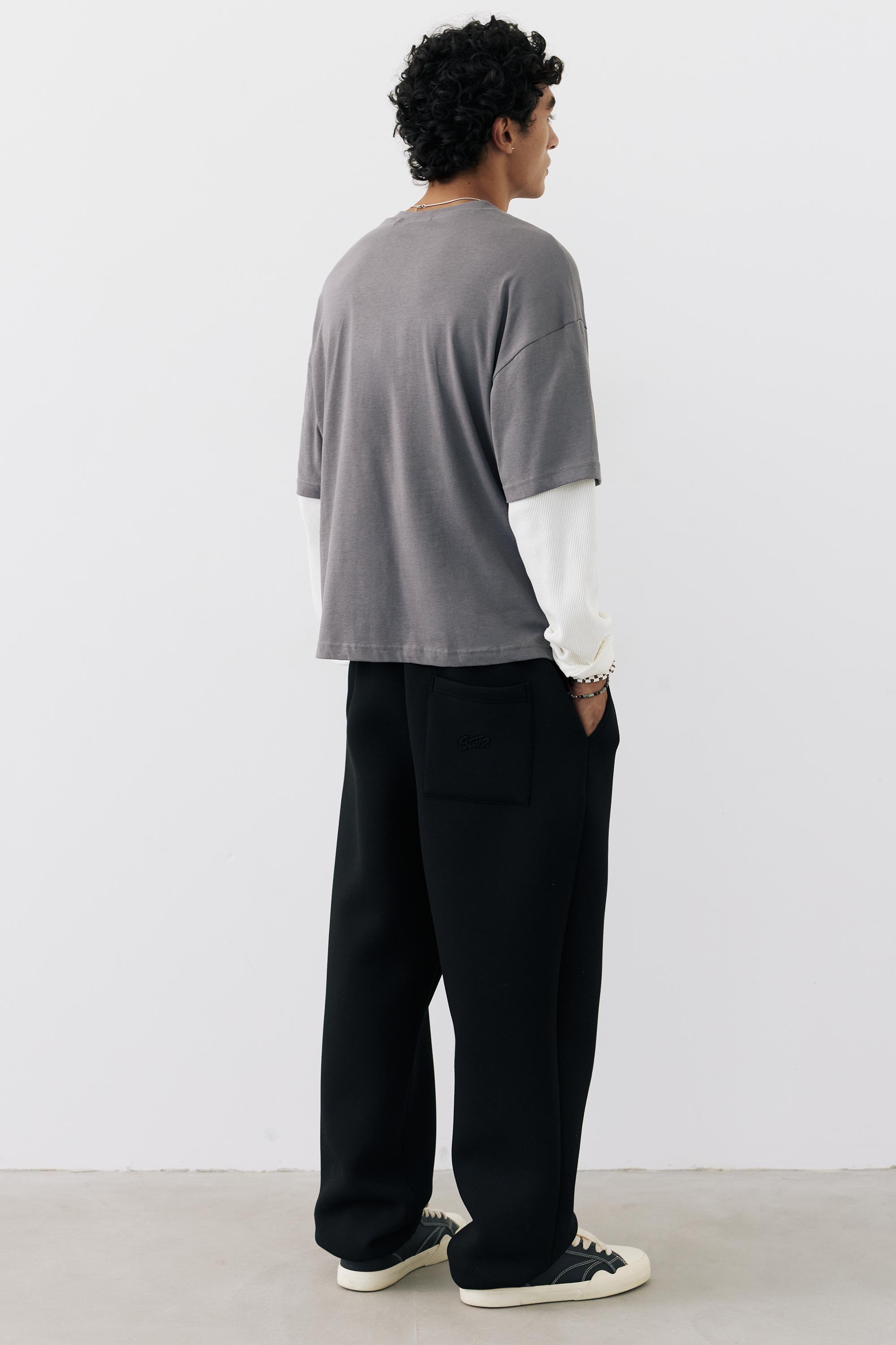 Double-layer long sleeve T-shirt — Anthracite grey