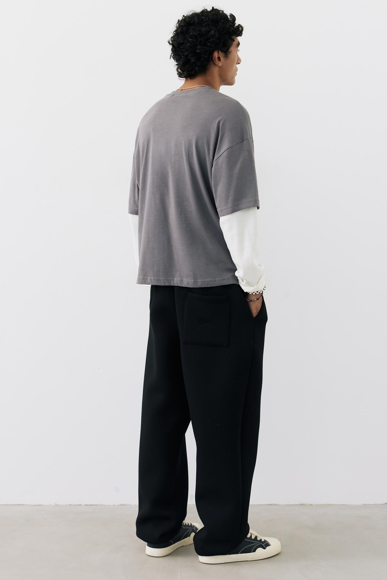 Double-layer long sleeve T-shirt — Anthracite grey