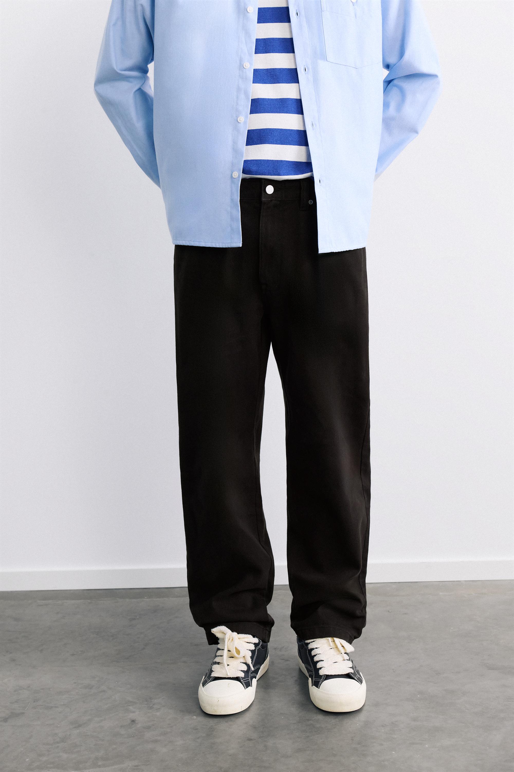 Straight-leg trousers — Black