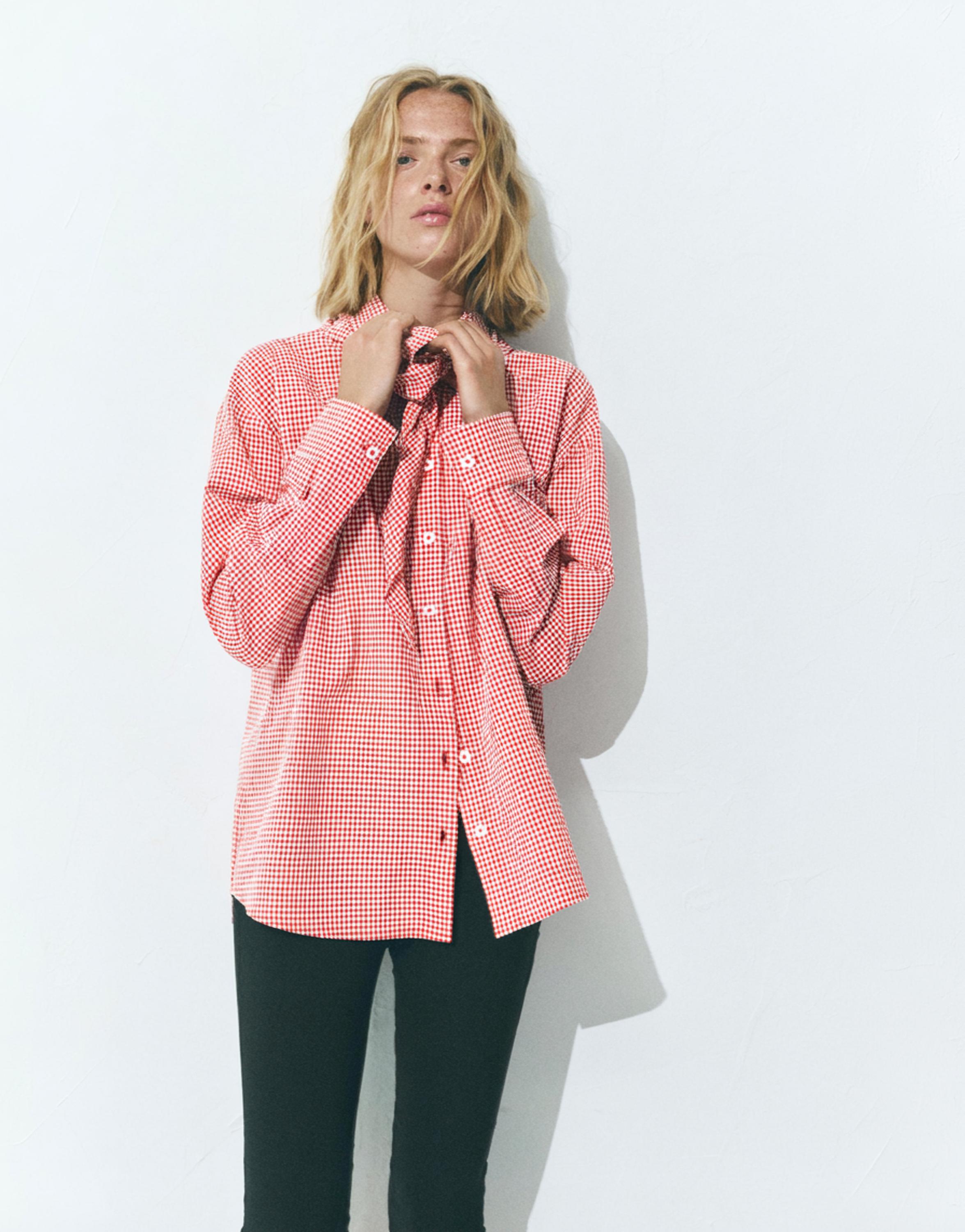 Pötikareli bandana gömlek - Görsel 14