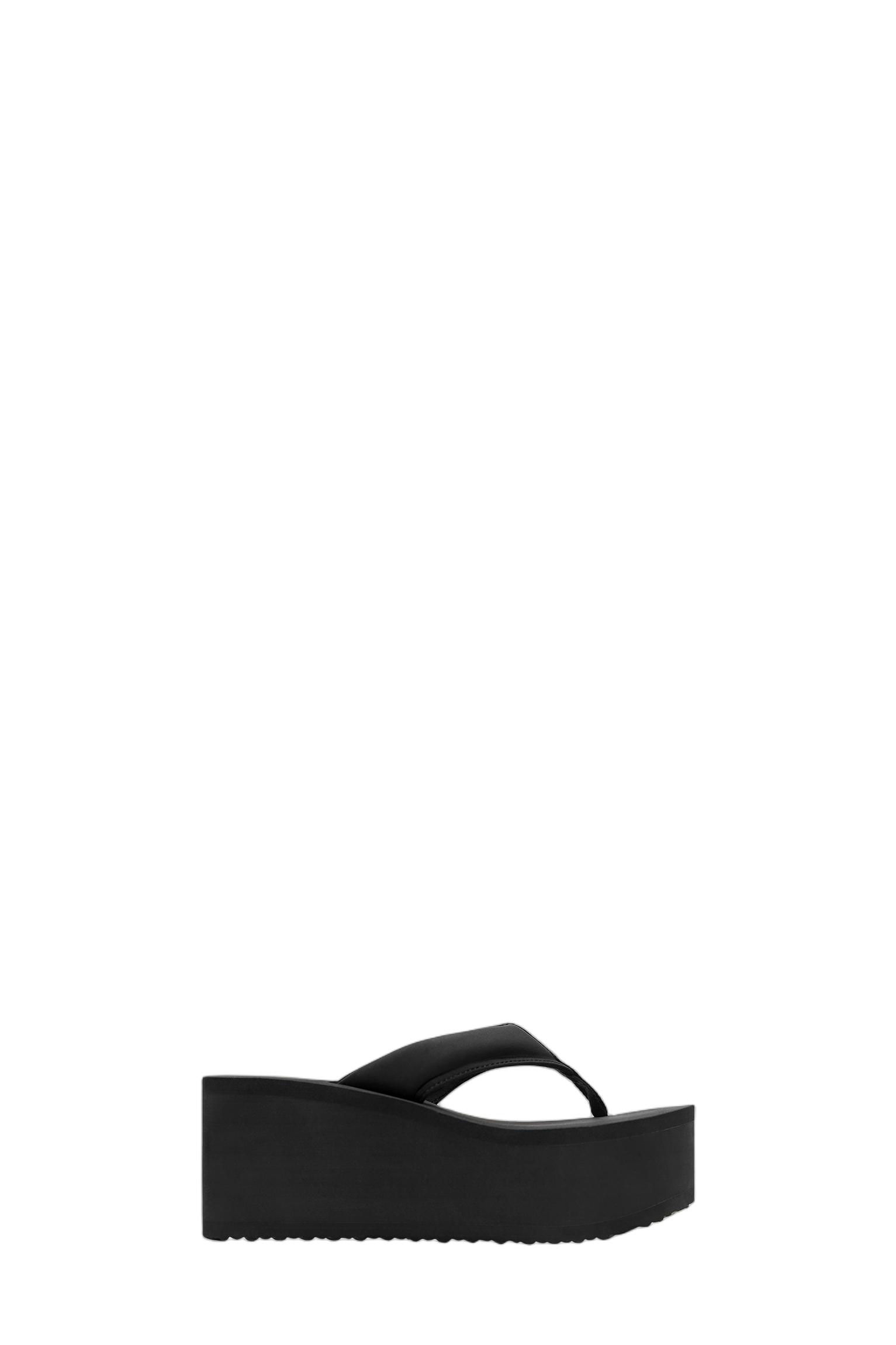 Platform wedge sandals — Black