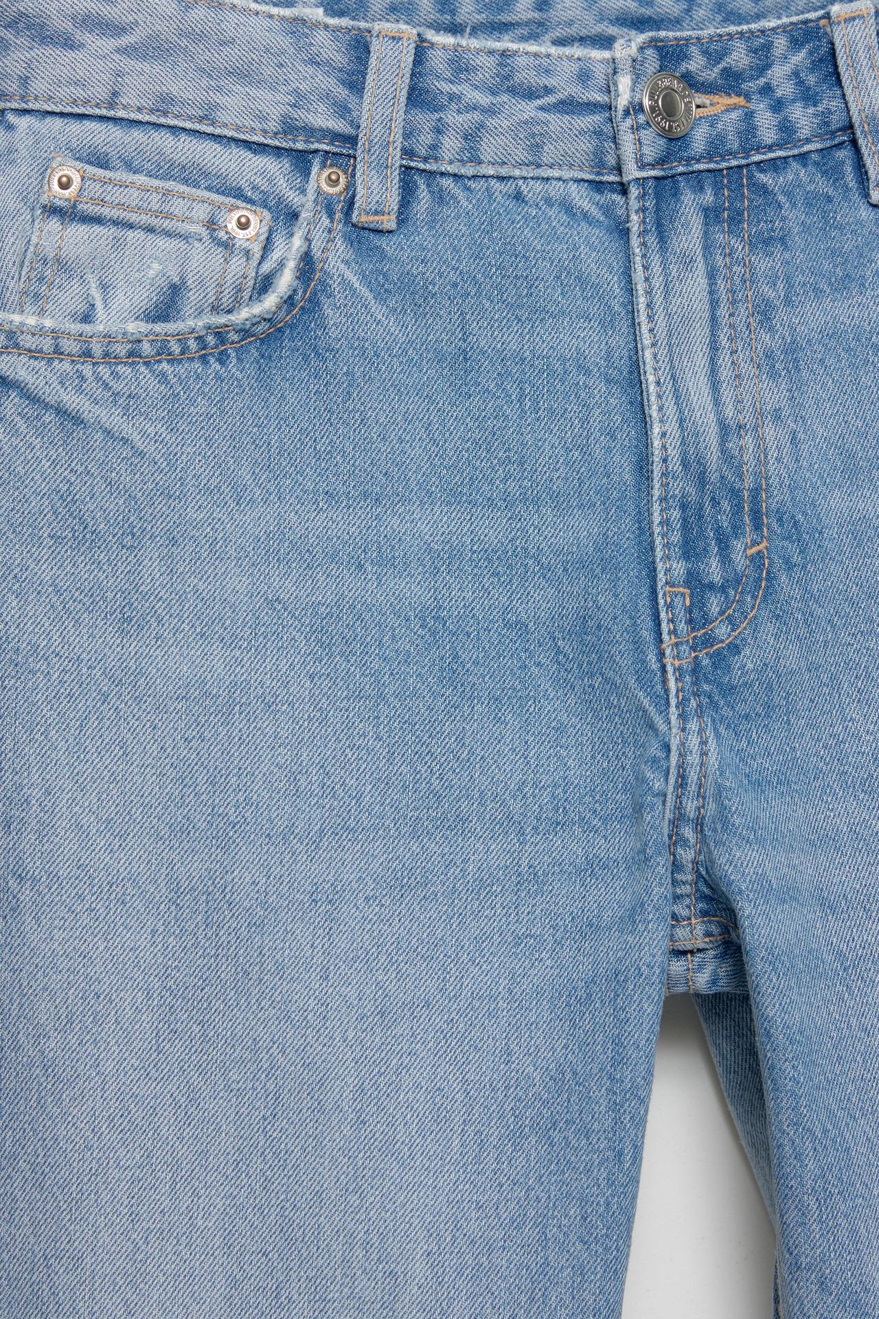 Mid-waist straight-leg jeans — Medium blue